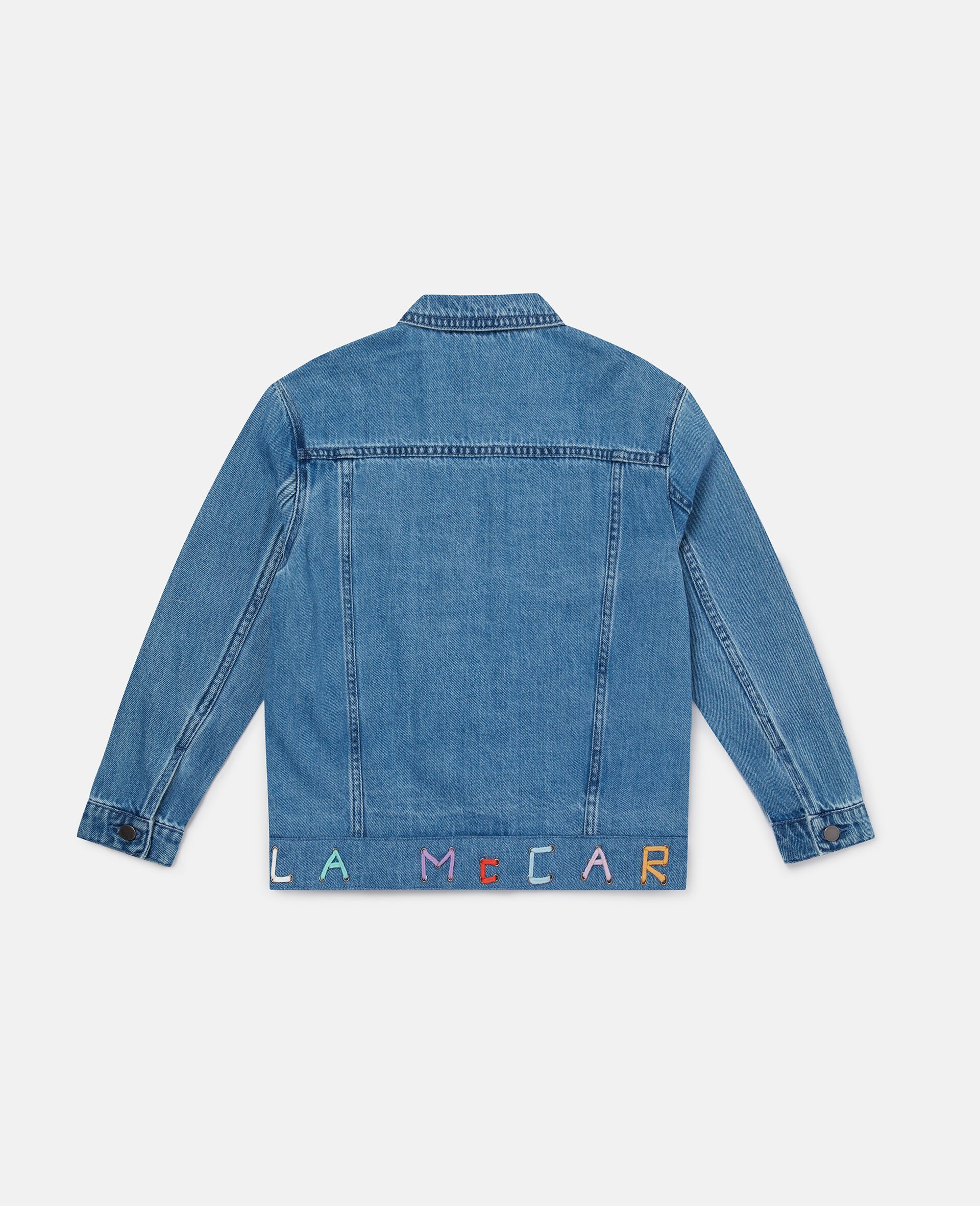 Moniker Embroidered Denim Jacket-Blue-large image number 2