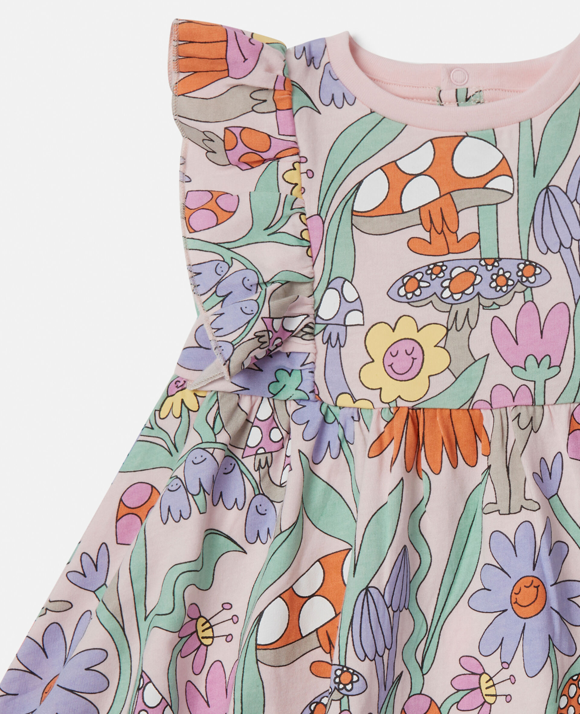 Woodland Print   Pleated Cap-Sleeve Dress-Pink-large image number 0