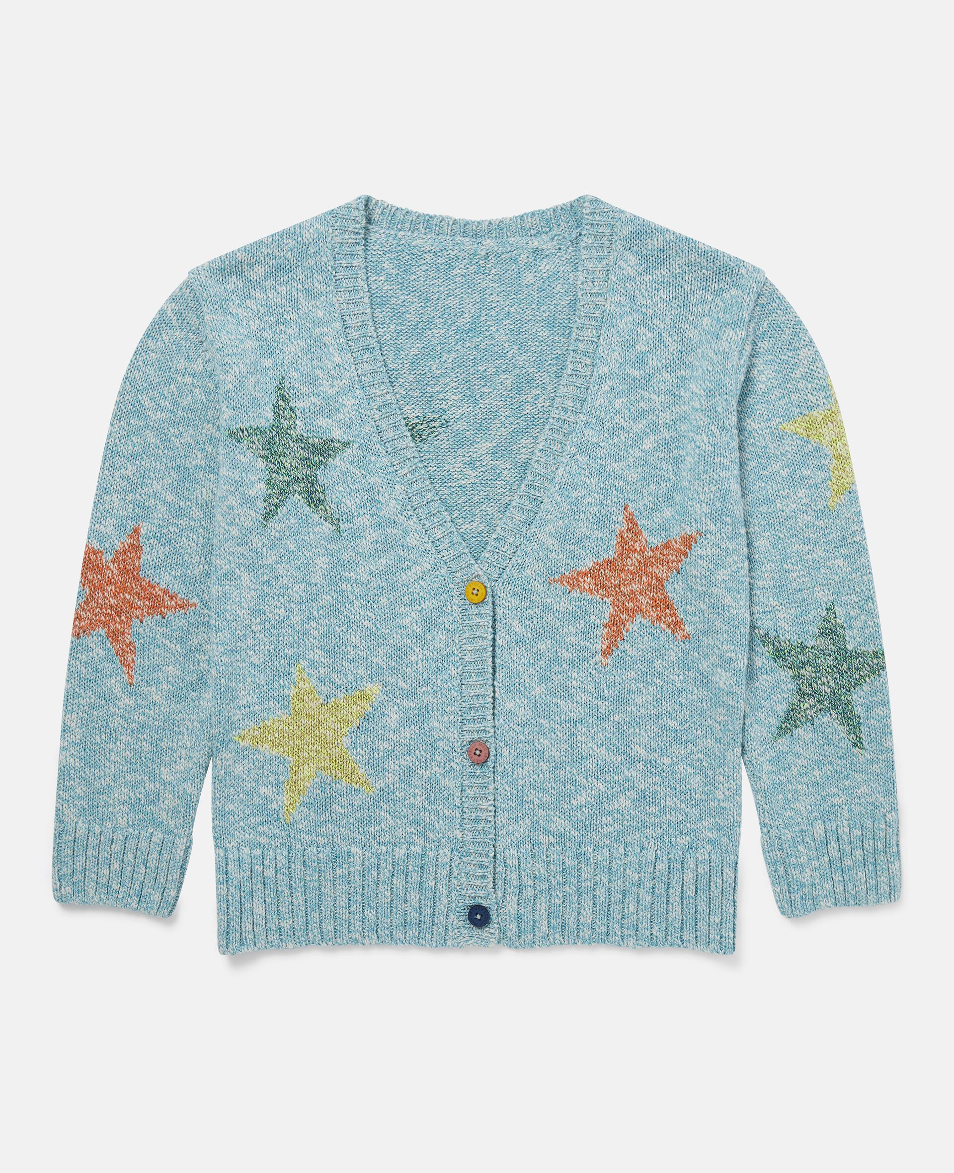 Star Knit Cardigan-Blue-large image number 0