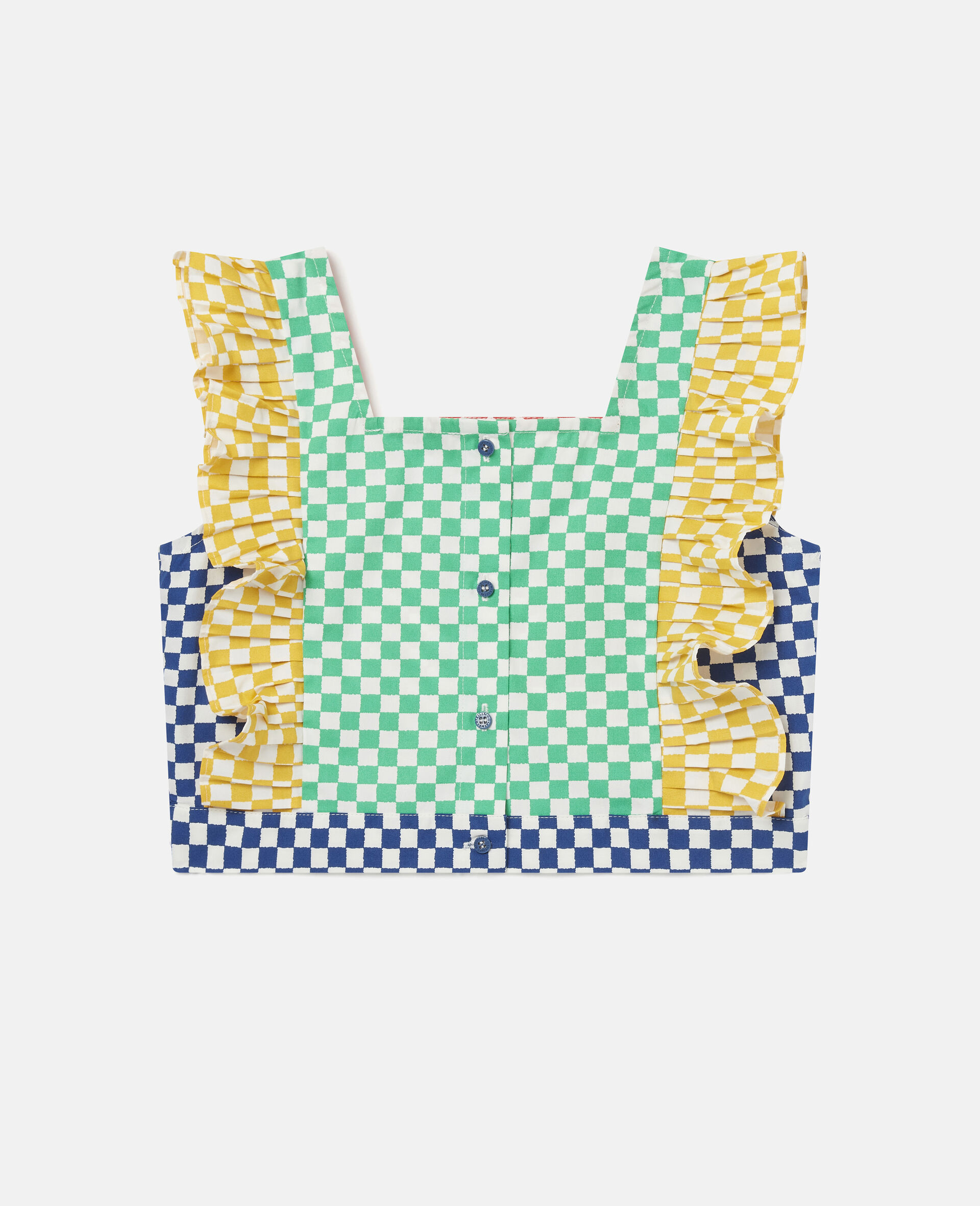 Frilled Cotton Top-Multicolour-large image number 2