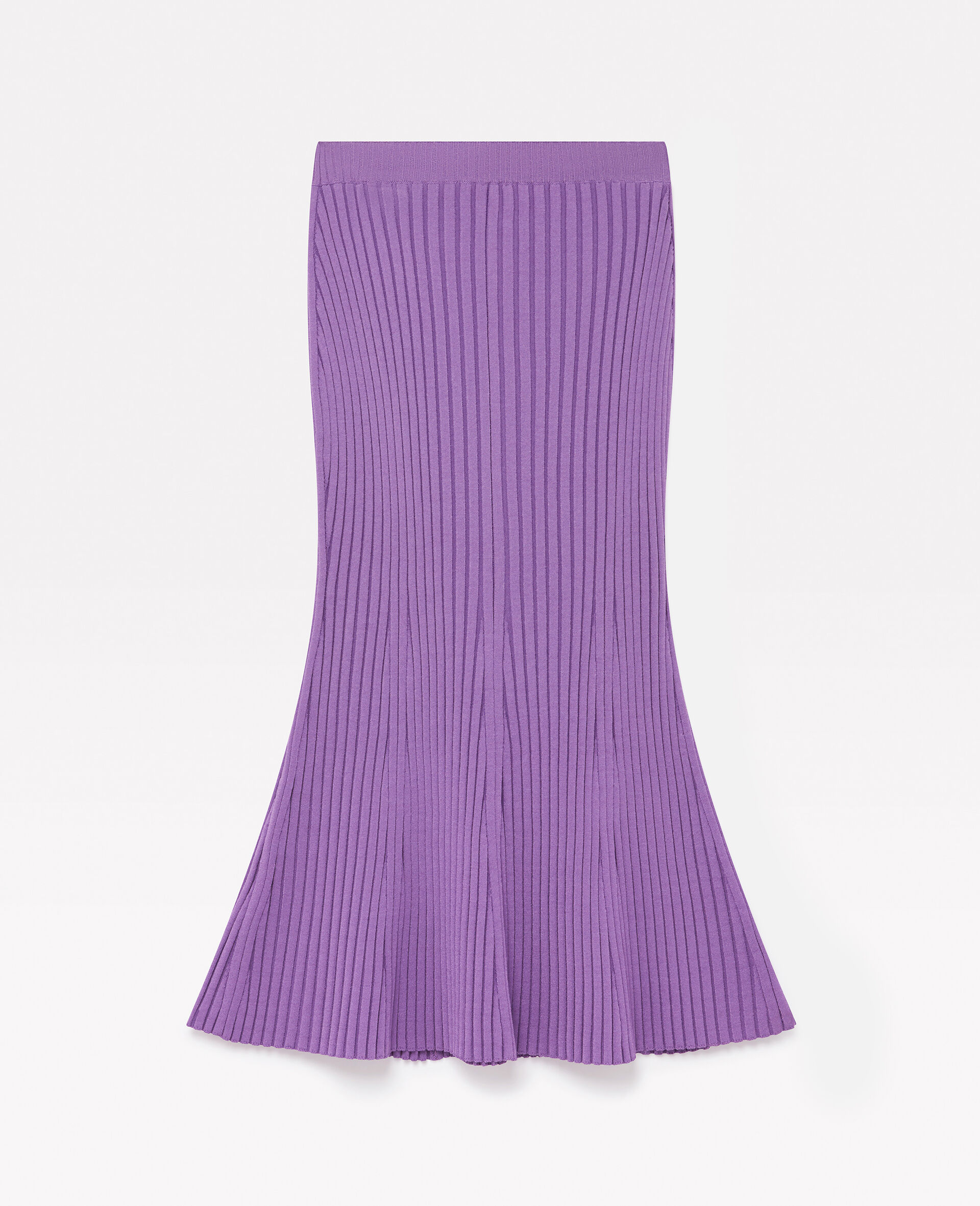 Shiny Rib Knit Skirt-Purple-large image number 0