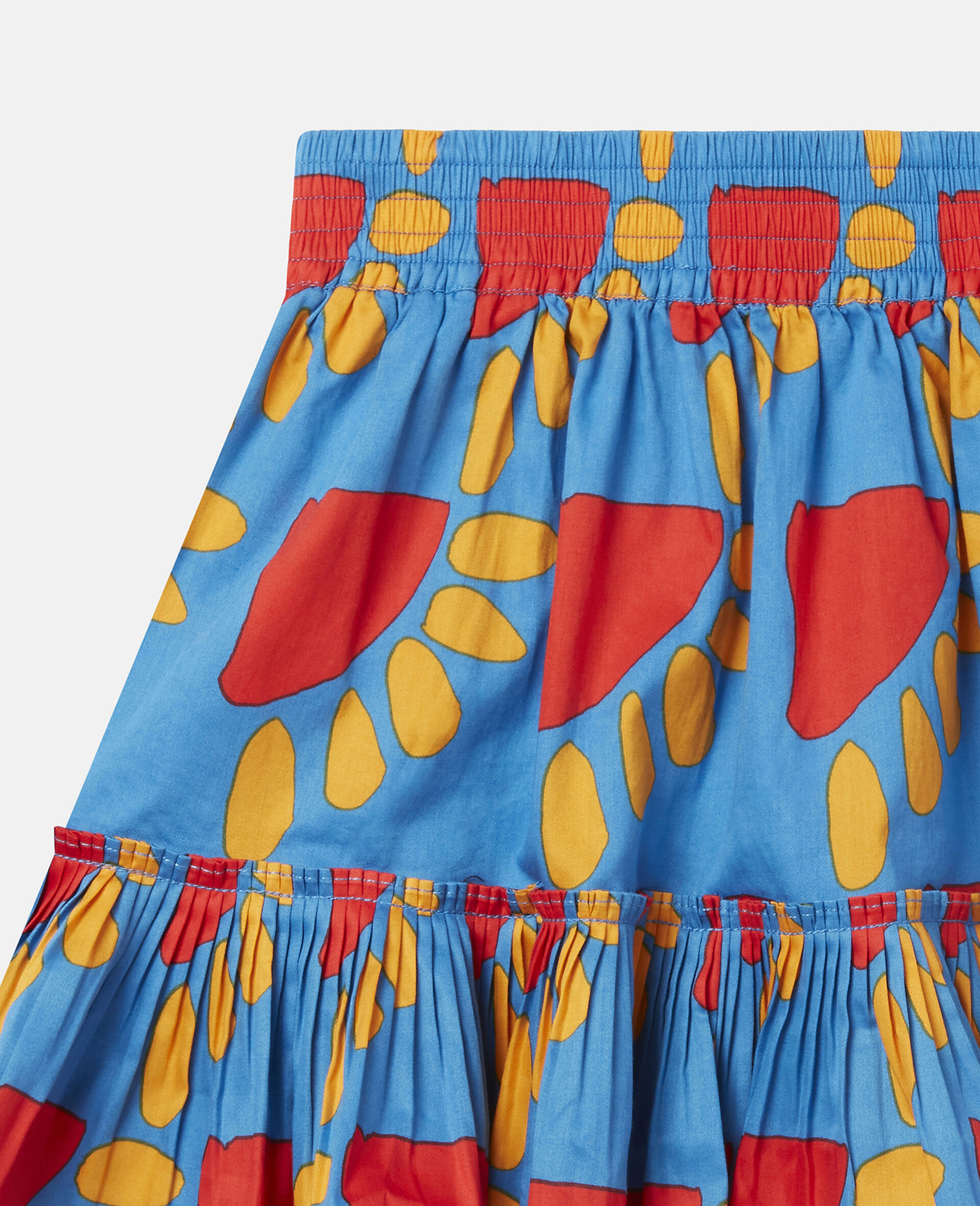 Graphic Sun Print Cotton Skirt-Blue-large image number 1