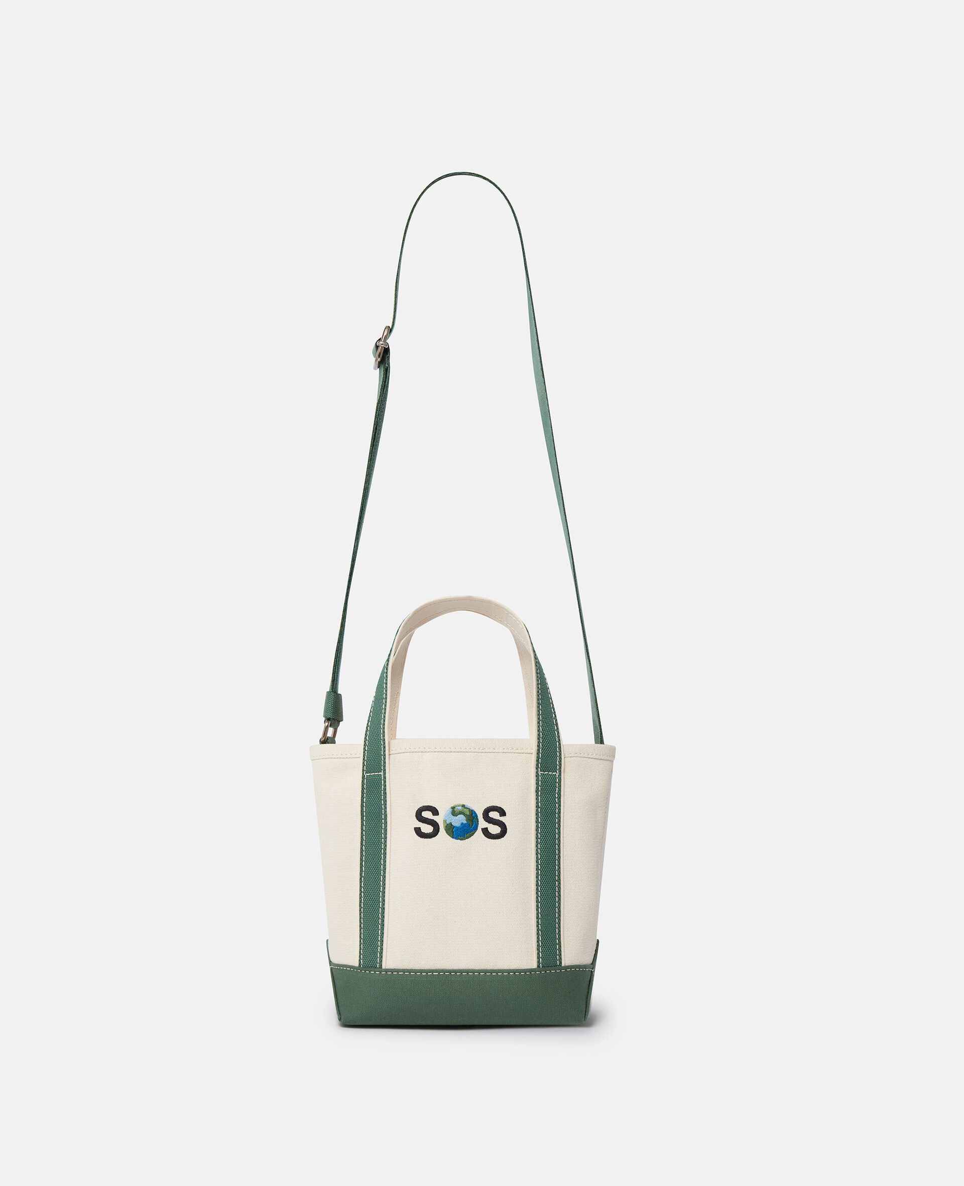 SOS Embroidered Small Tote Bag-White-medium