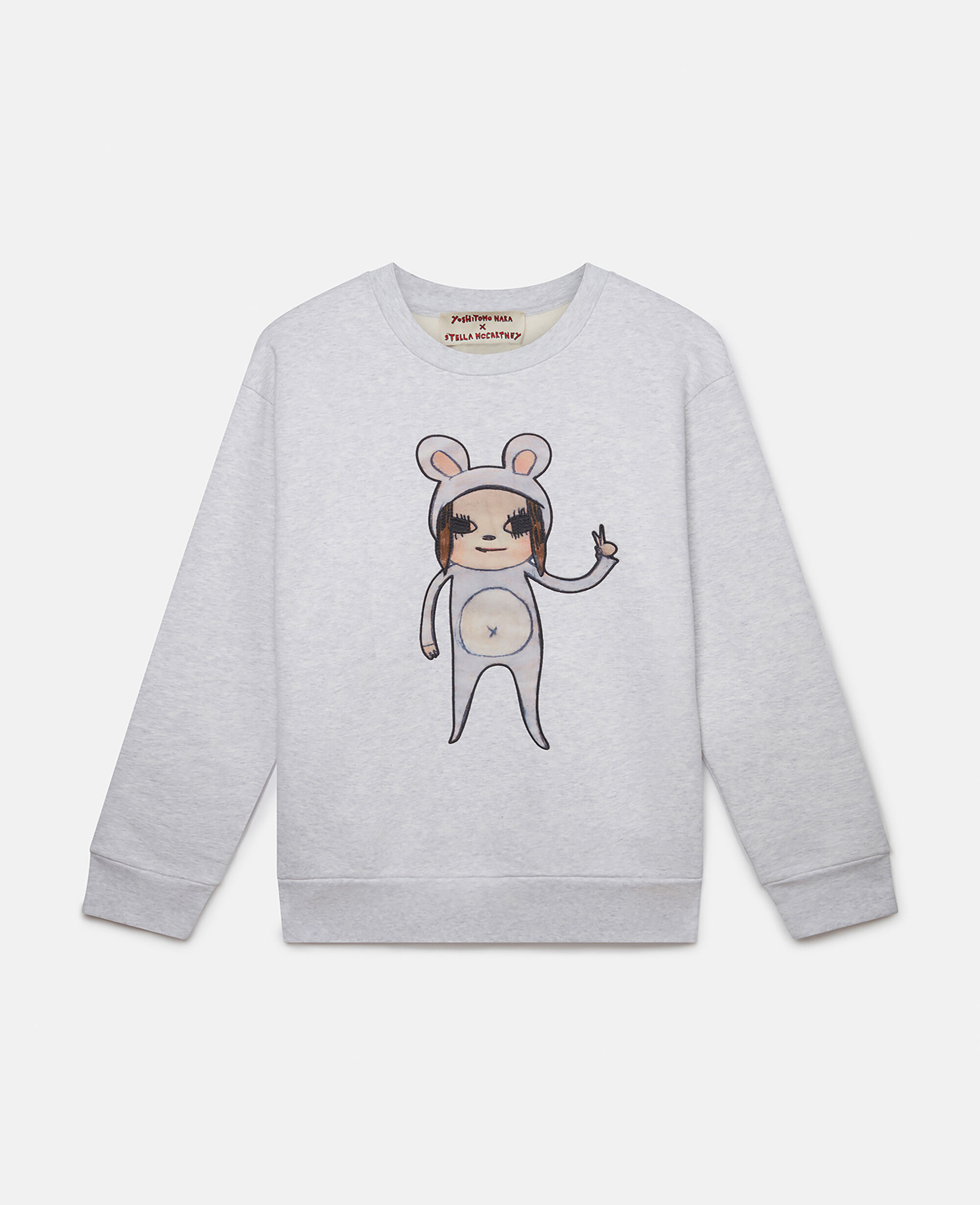 Women Grey Melange Untitled Bunny Girl Embroidered Sweatshirt Stella McCartney TR