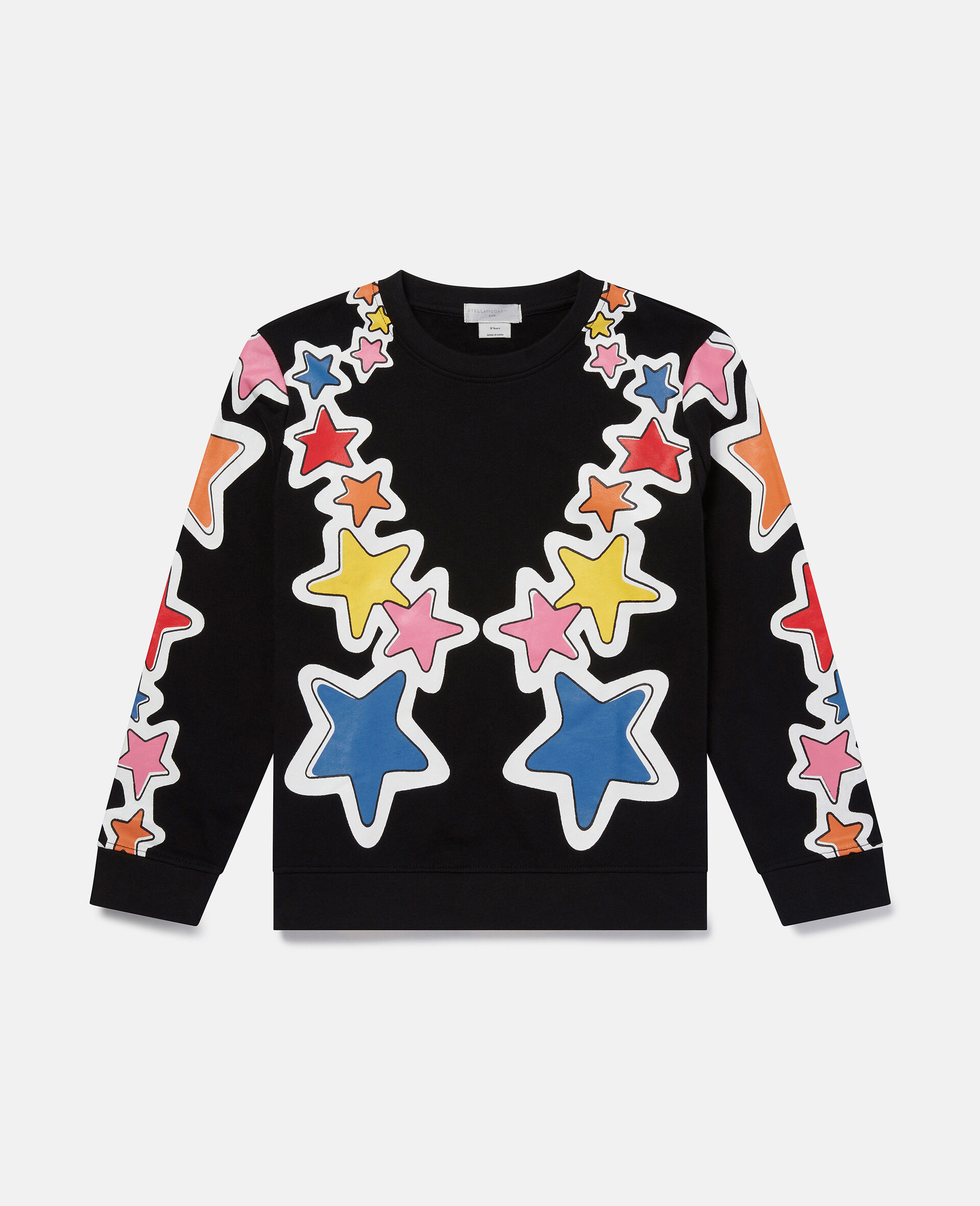 Cosmic Star Print Fleece Sweatshirt-Black-large image number 0
