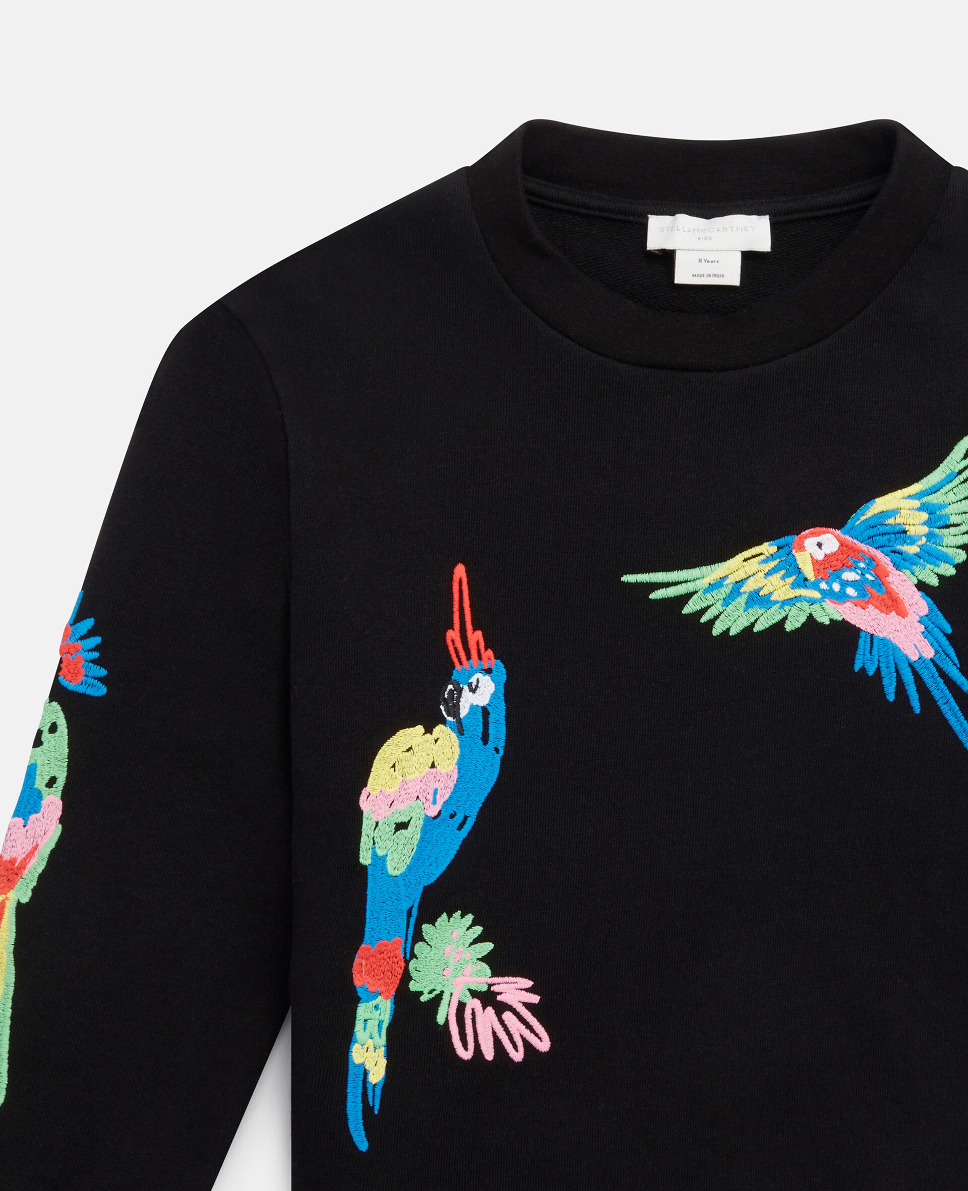 Parrot Embroidery Sweatshirt-Black-large image number 1