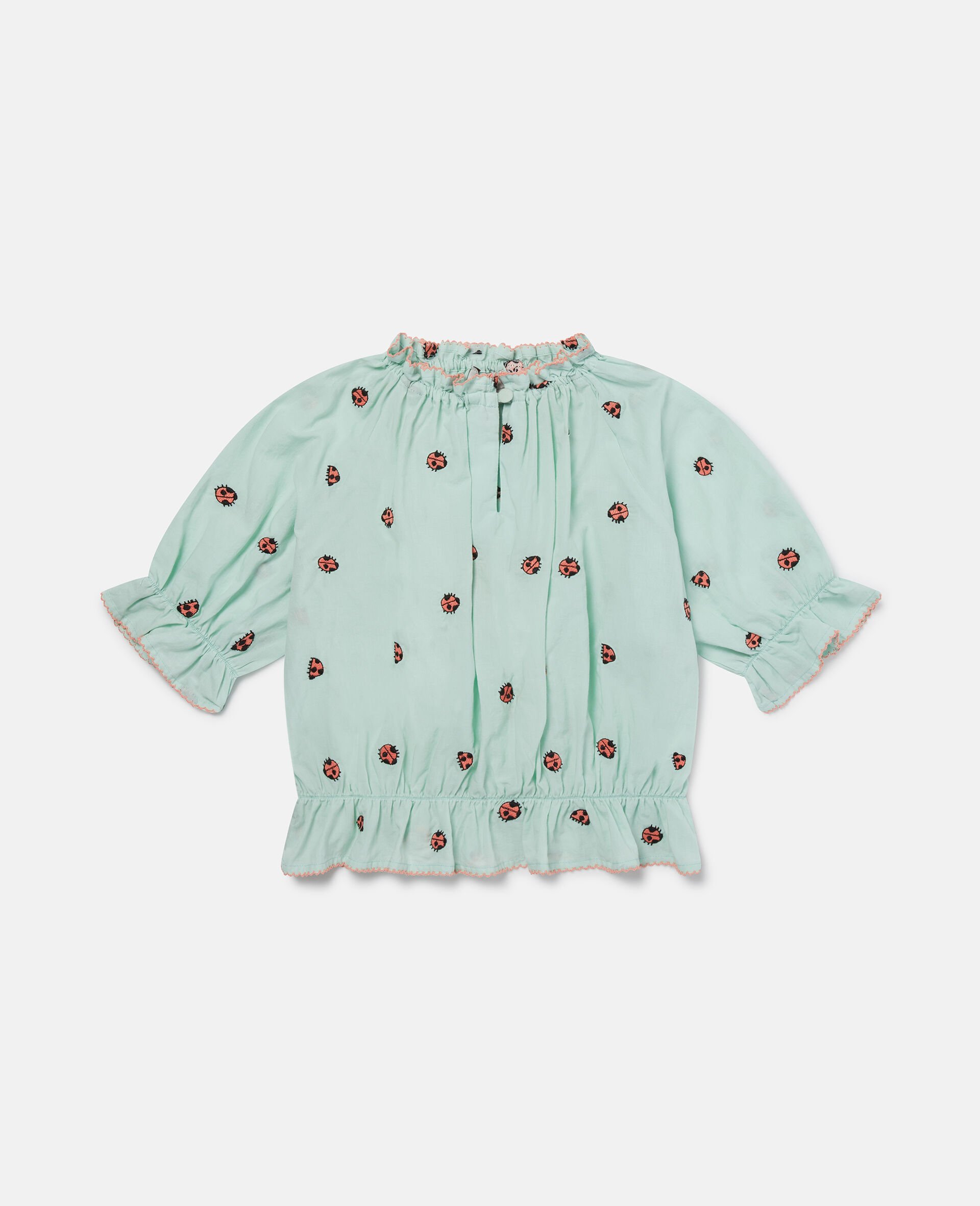 Ladybird Short Sleeve Pleated Trim Top -Green-large image number 0
