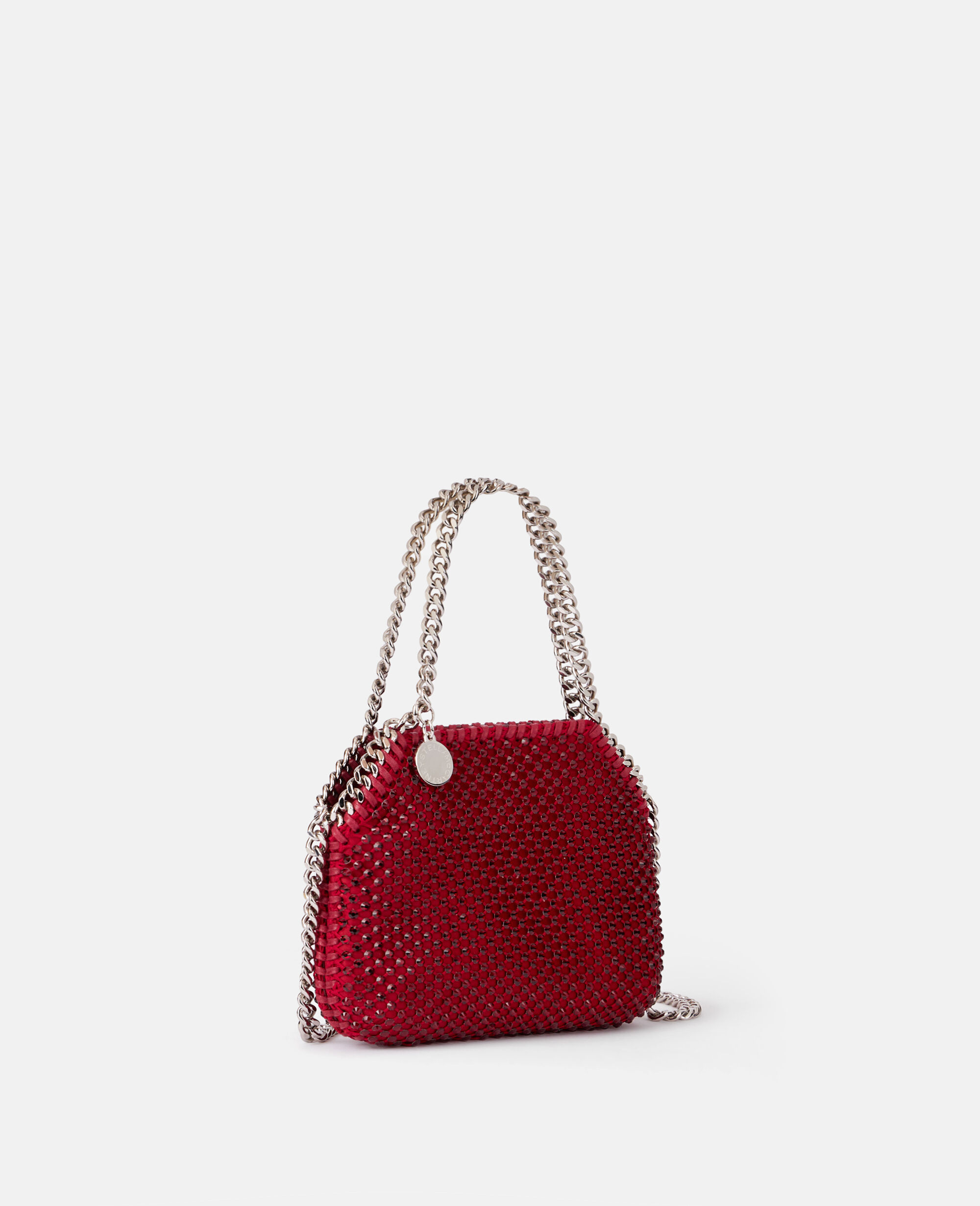 Women Ruby red Falabella Tiny Crystal Tote Bag | Stella McCartney US