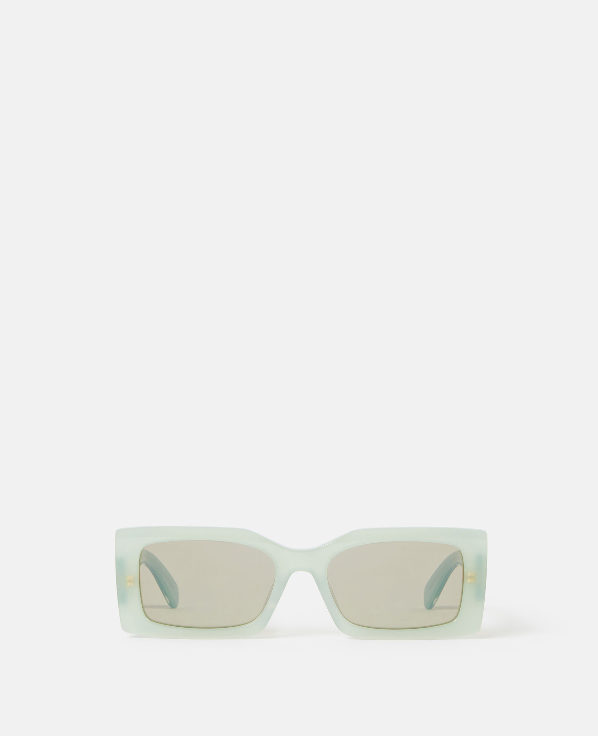 Logo-Engraved Rectangular Sunglasses-Blue-medium