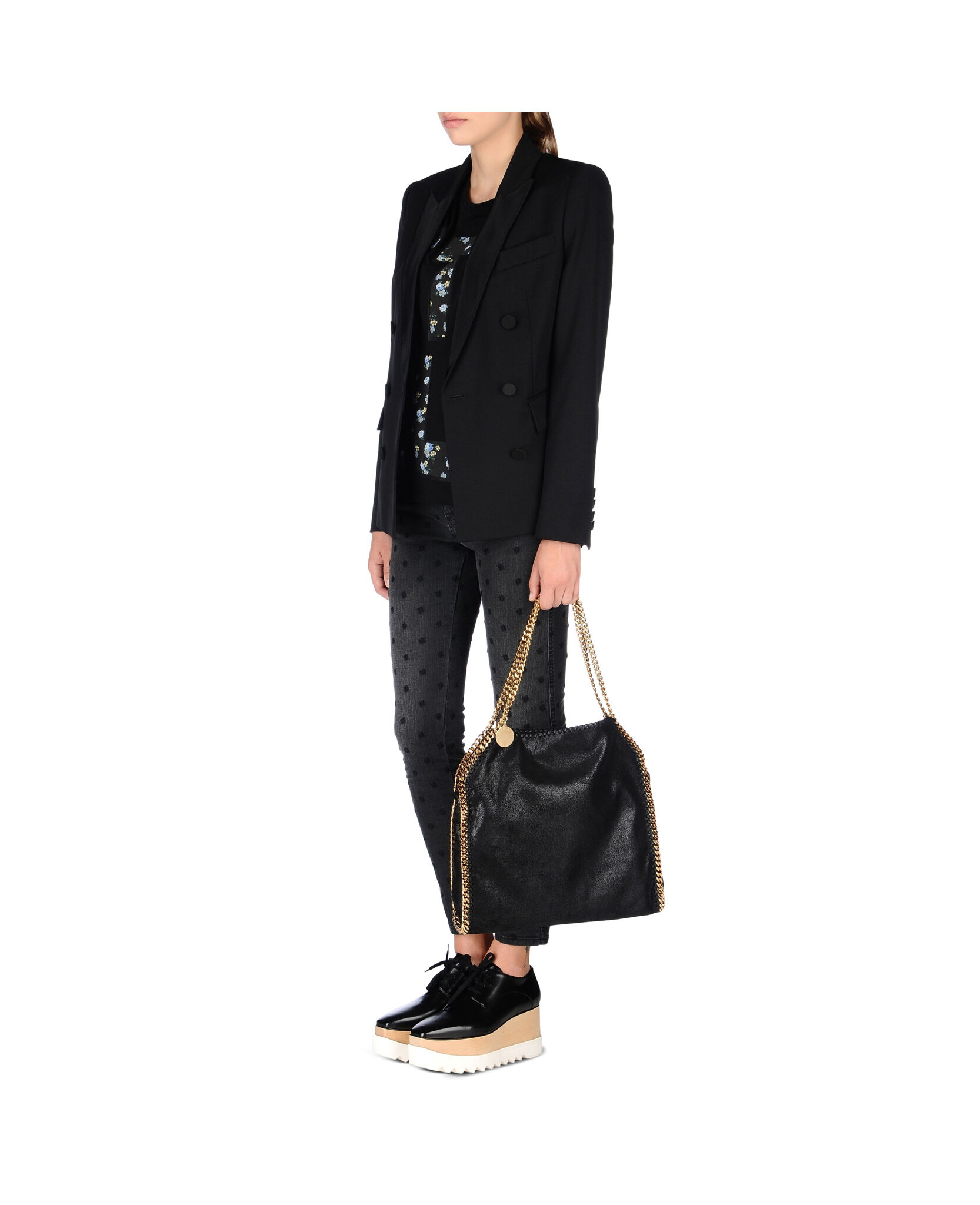 Stella mccartney falabella black 2025 gold