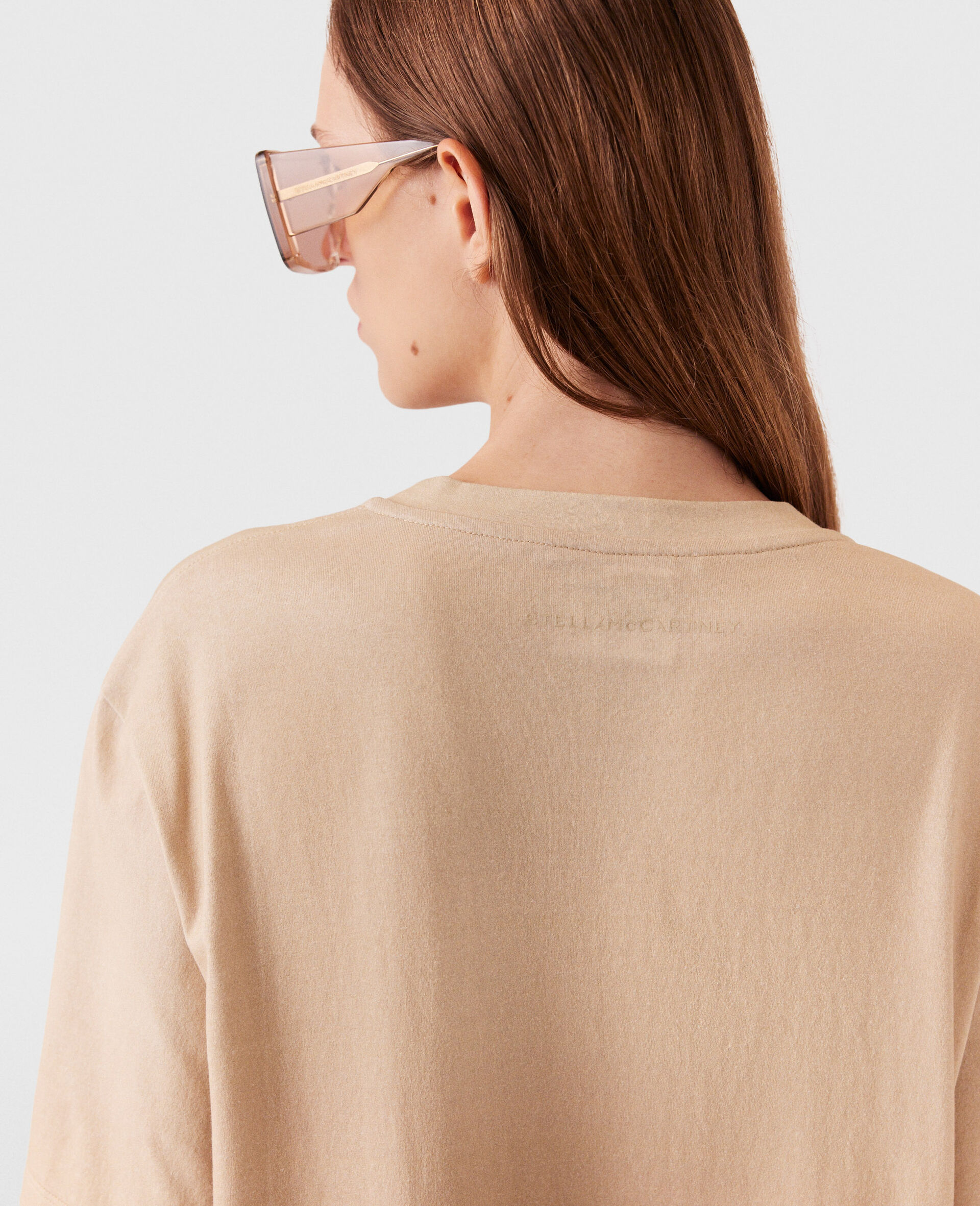 T shirt graphique en coton avec cheval-Marron-large image number 4