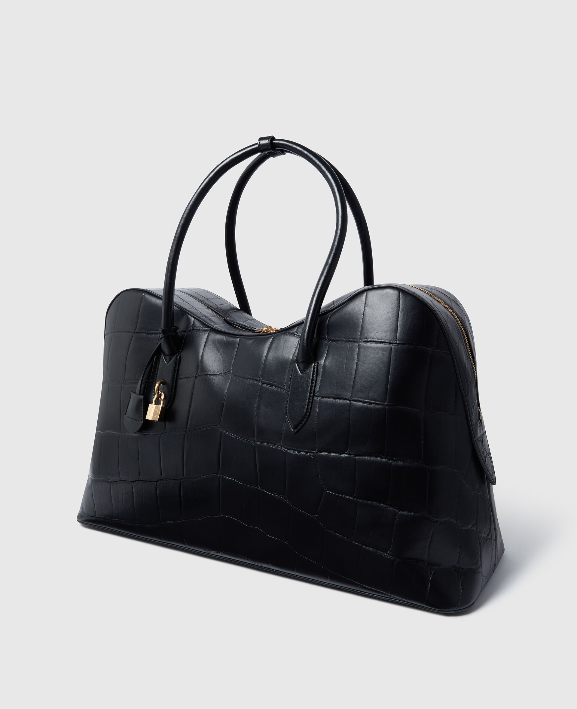 Ryder Crocodile-Embossed  Weekender Bag-Black-large image number 2