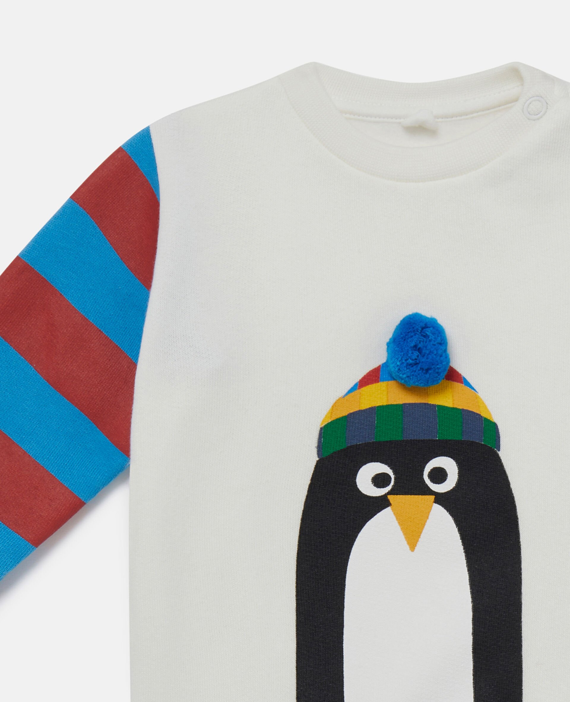 Penguin Motif Long Sleeve T-Shirt-Cream-large Penguin Motif Long Sleeve T-Shirt-Cream-large image number 1