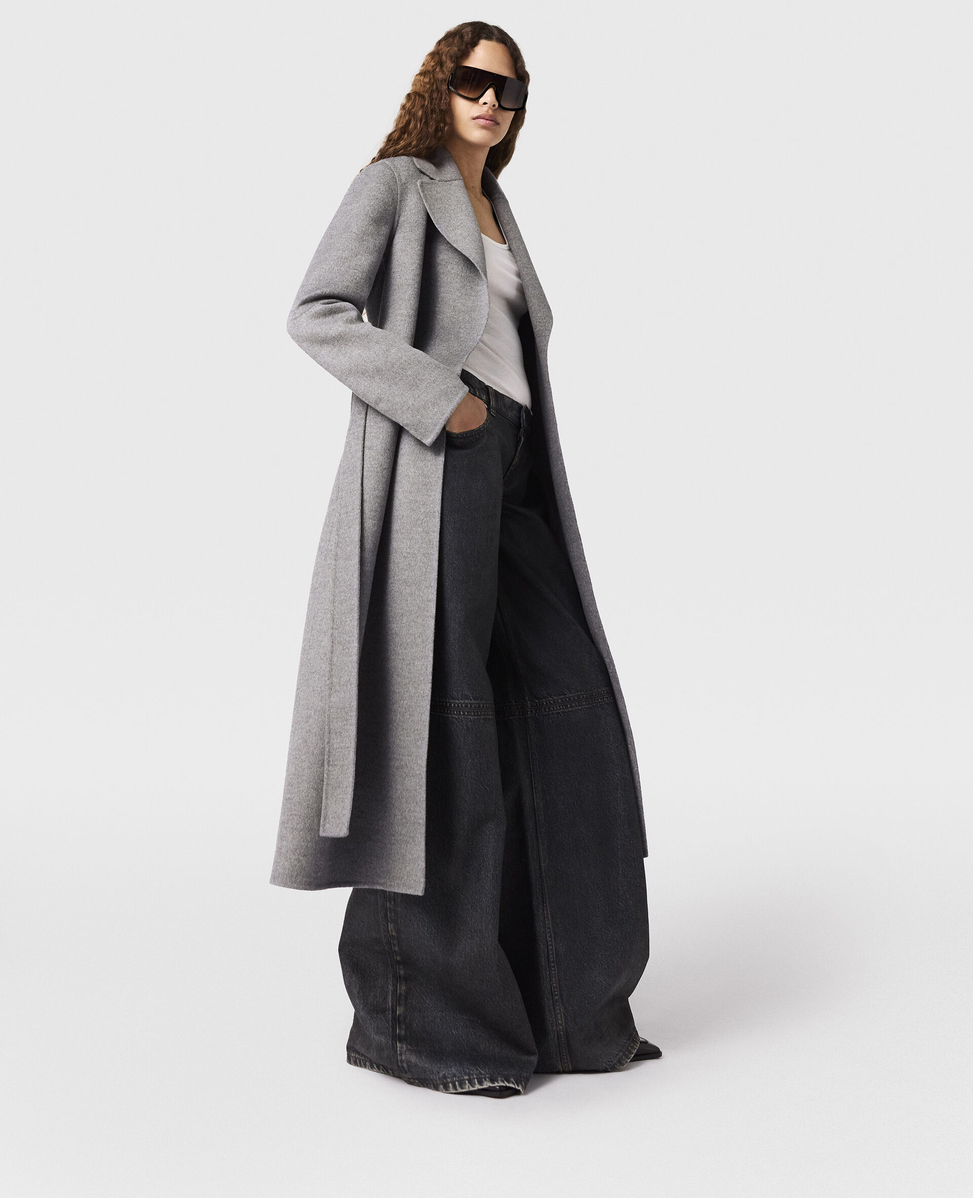 Double-Faced Belted Coat-Brown-large image number 6