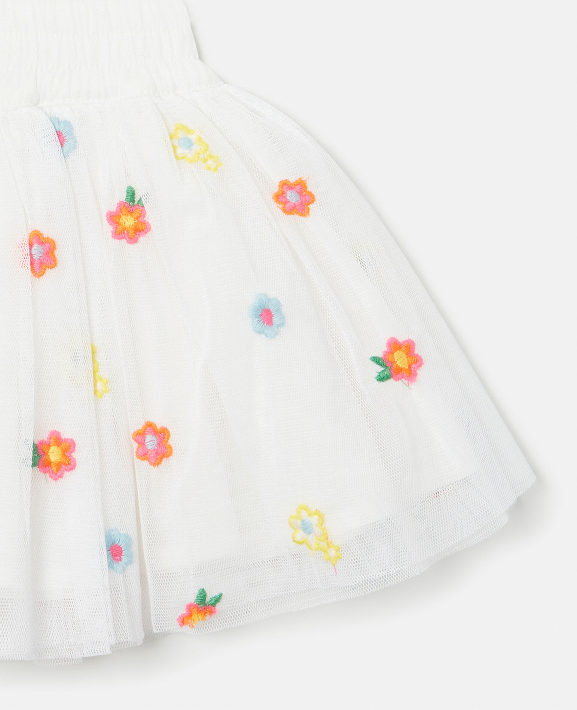 Flower Embroidery Tulle Skirt-Pink-large image number 3
