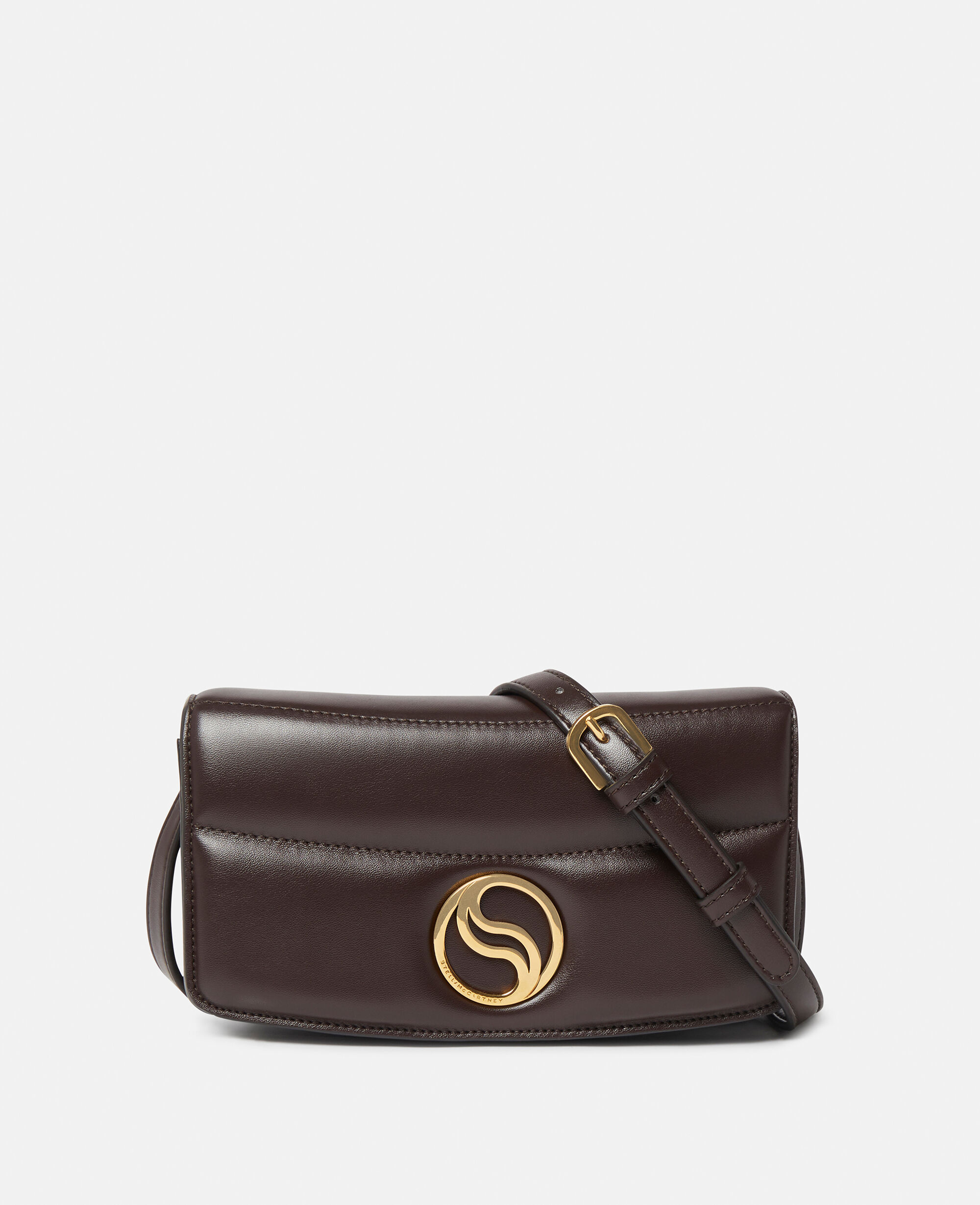 Women Chocolate Brown S-Wave Padded Wallet on Strap | Stella