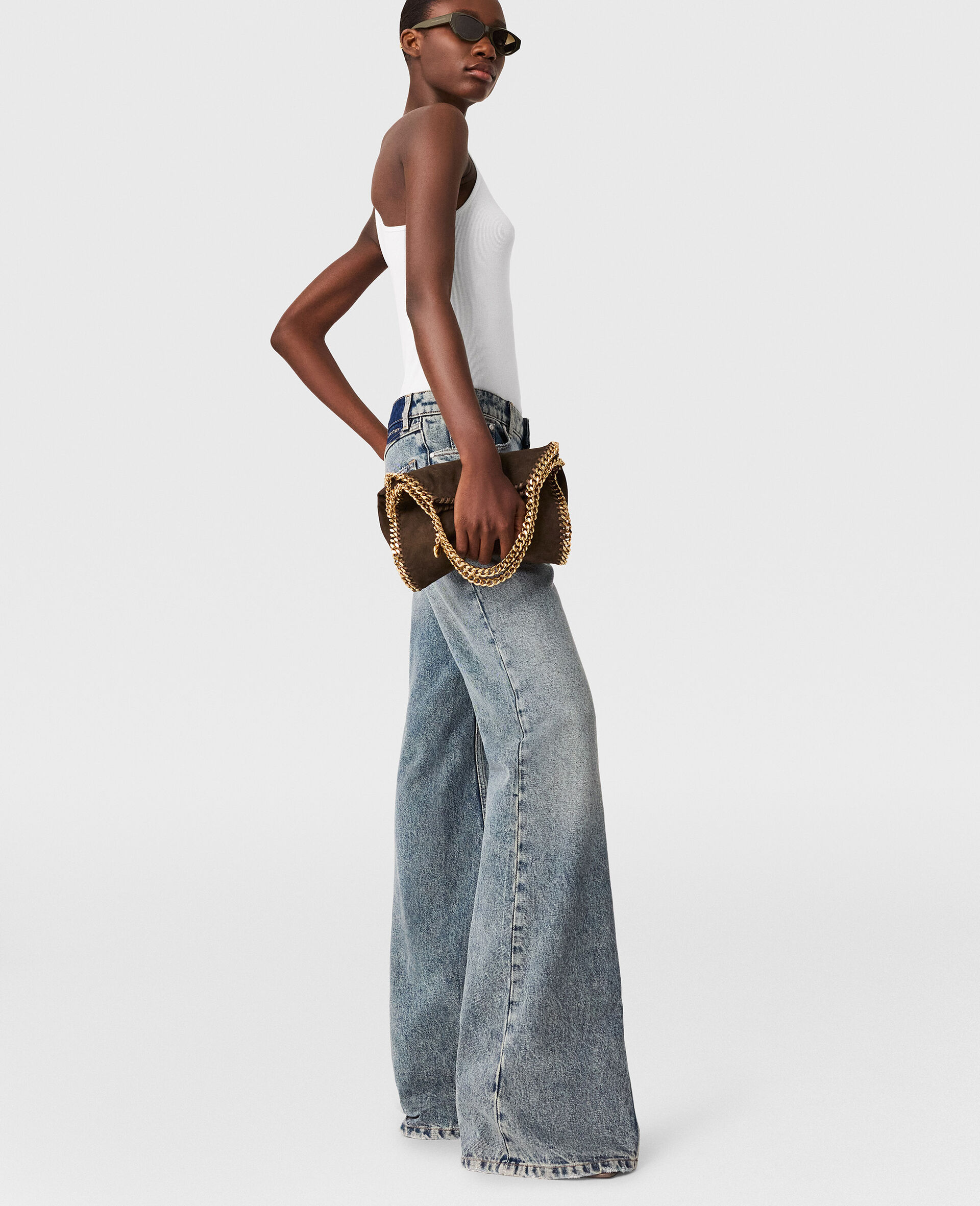 复古水洗微喇牛仔裤-蓝色-large image number 2