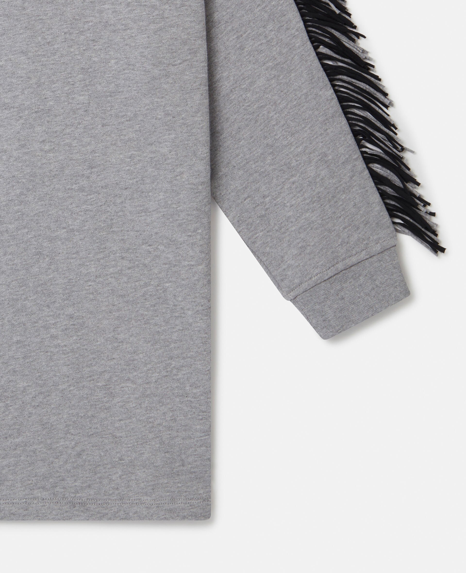 星星图案流苏连衣裙-灰色-large image number 3