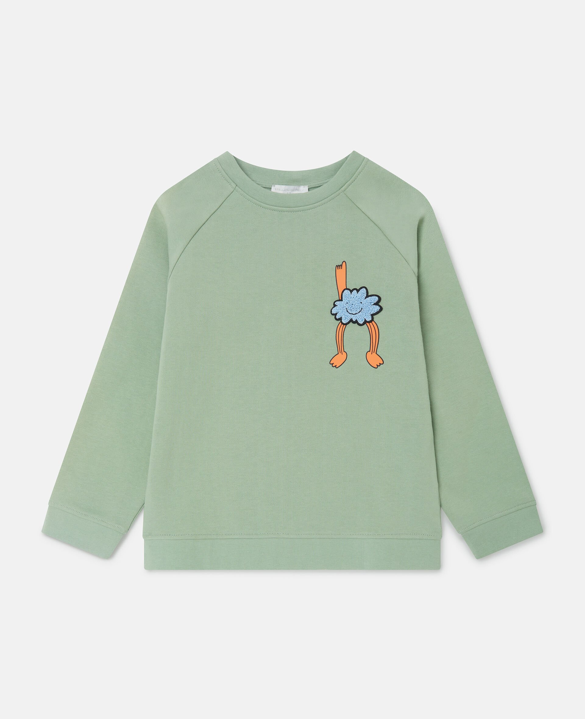 Sweatshirt mit Earth Friends Print und Rundhalsausschnitt-Grün-medium