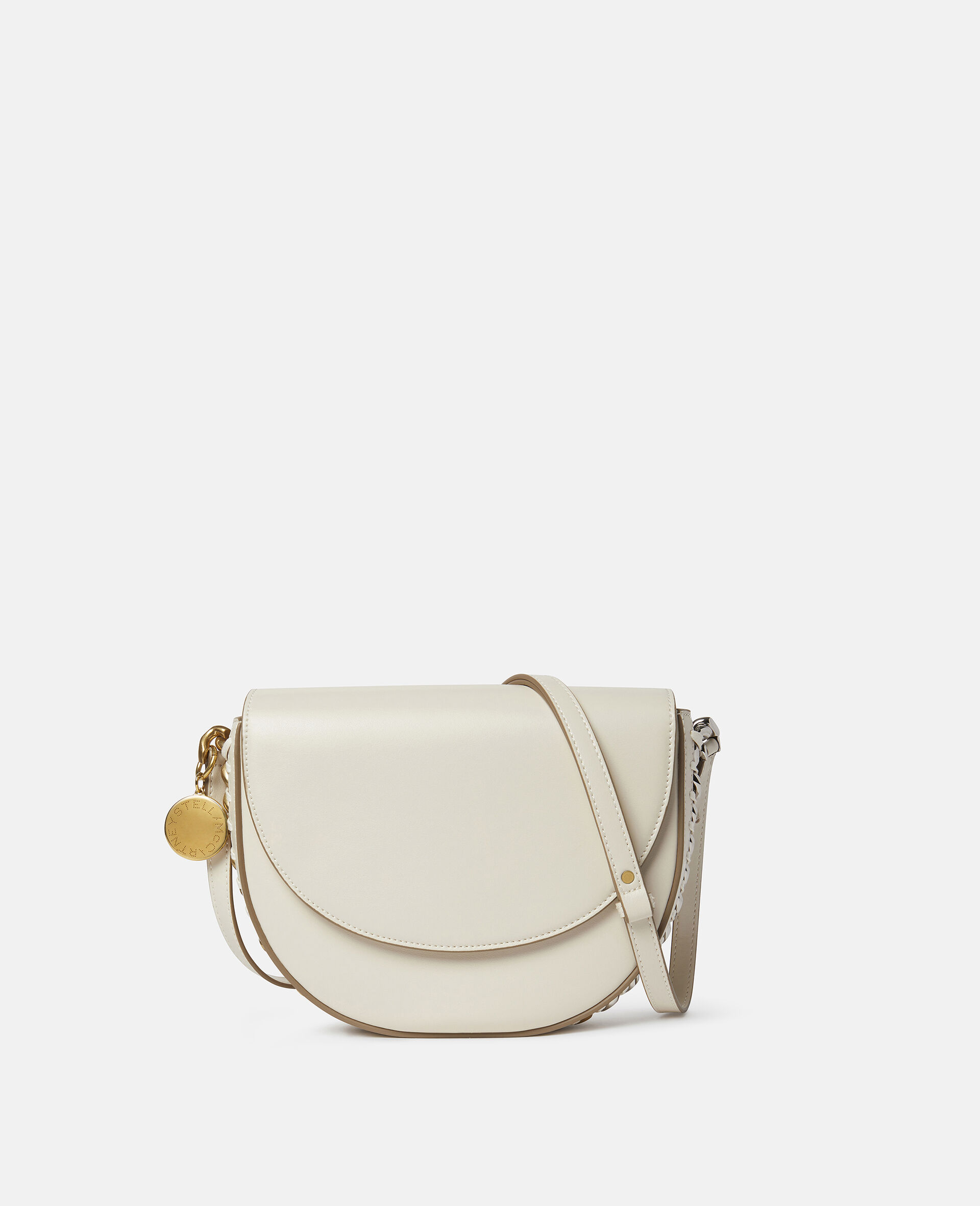 Frayme Medium Flap Shoulder Bag-White-medium