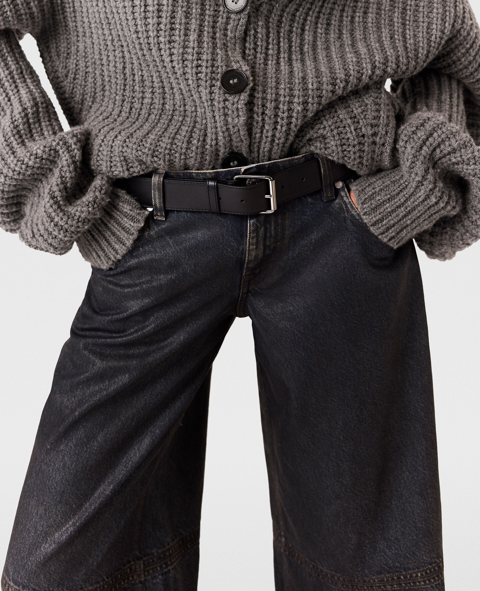 Waxed-Finish Straight-Leg Denim Jeans-Blue-large Waxed-Finish Straight-Leg Denim Jeans-Blue-large image number 2