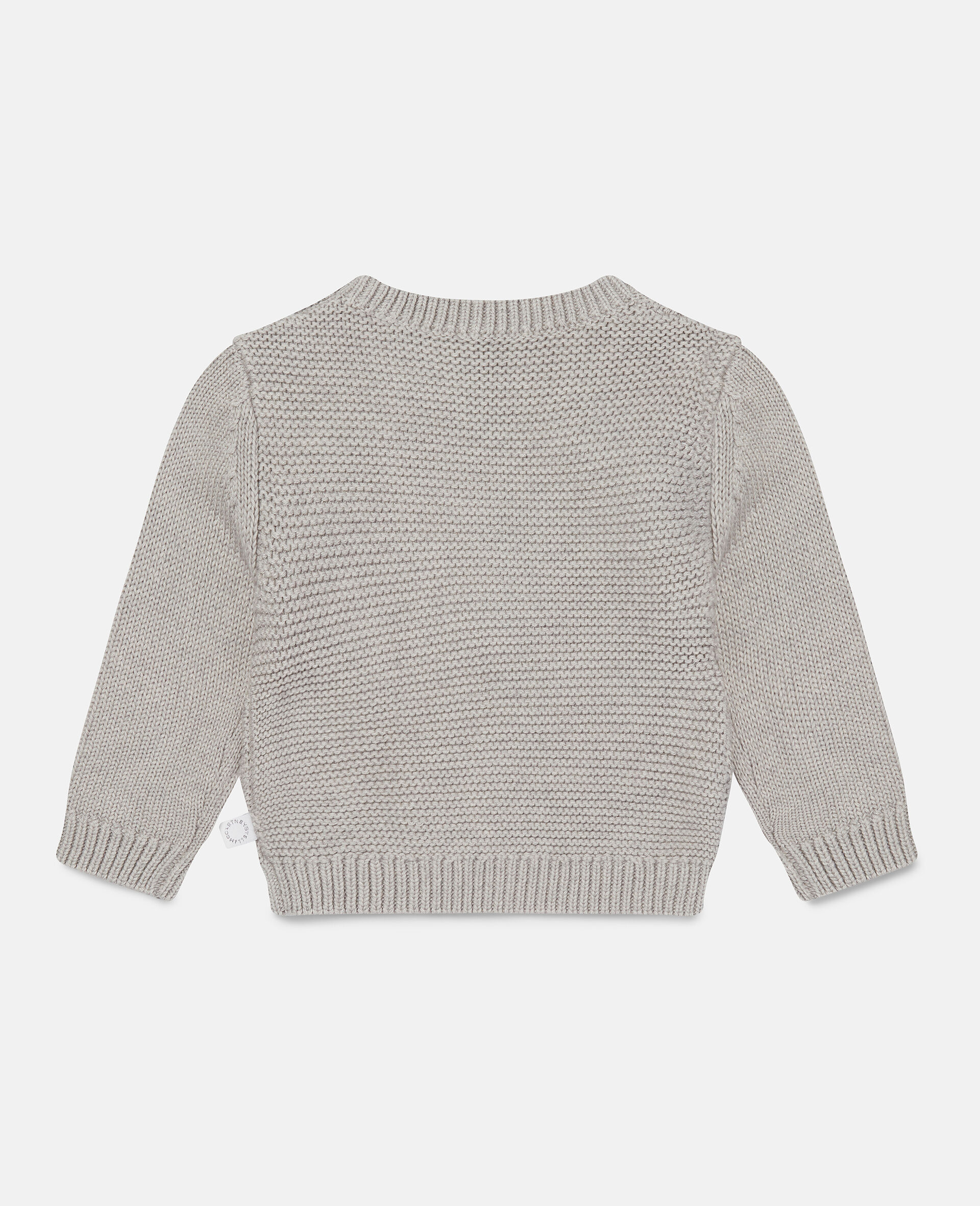 Knitted Embroidered Fox Jumper-Grey-large image number 1