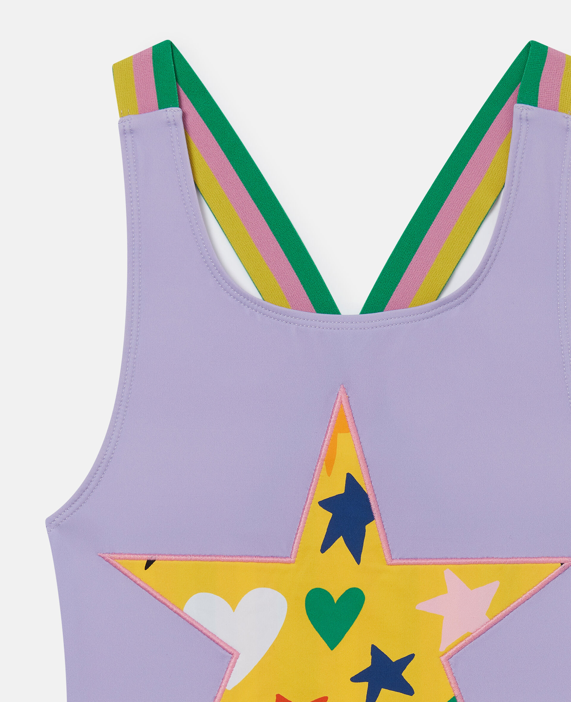 Star Graphic Fringe Swimsuit-Purple-large image number 1