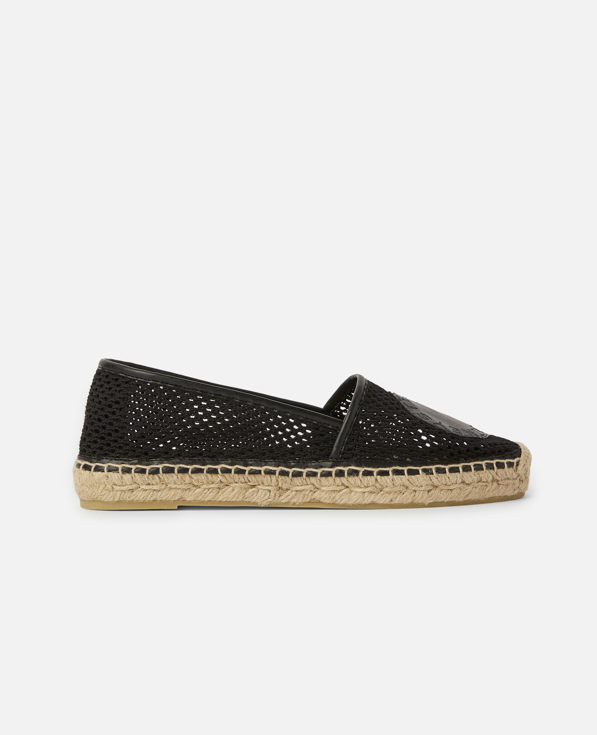 Selene Woven Mesh Logo Espadrilles -Black-large image number 0