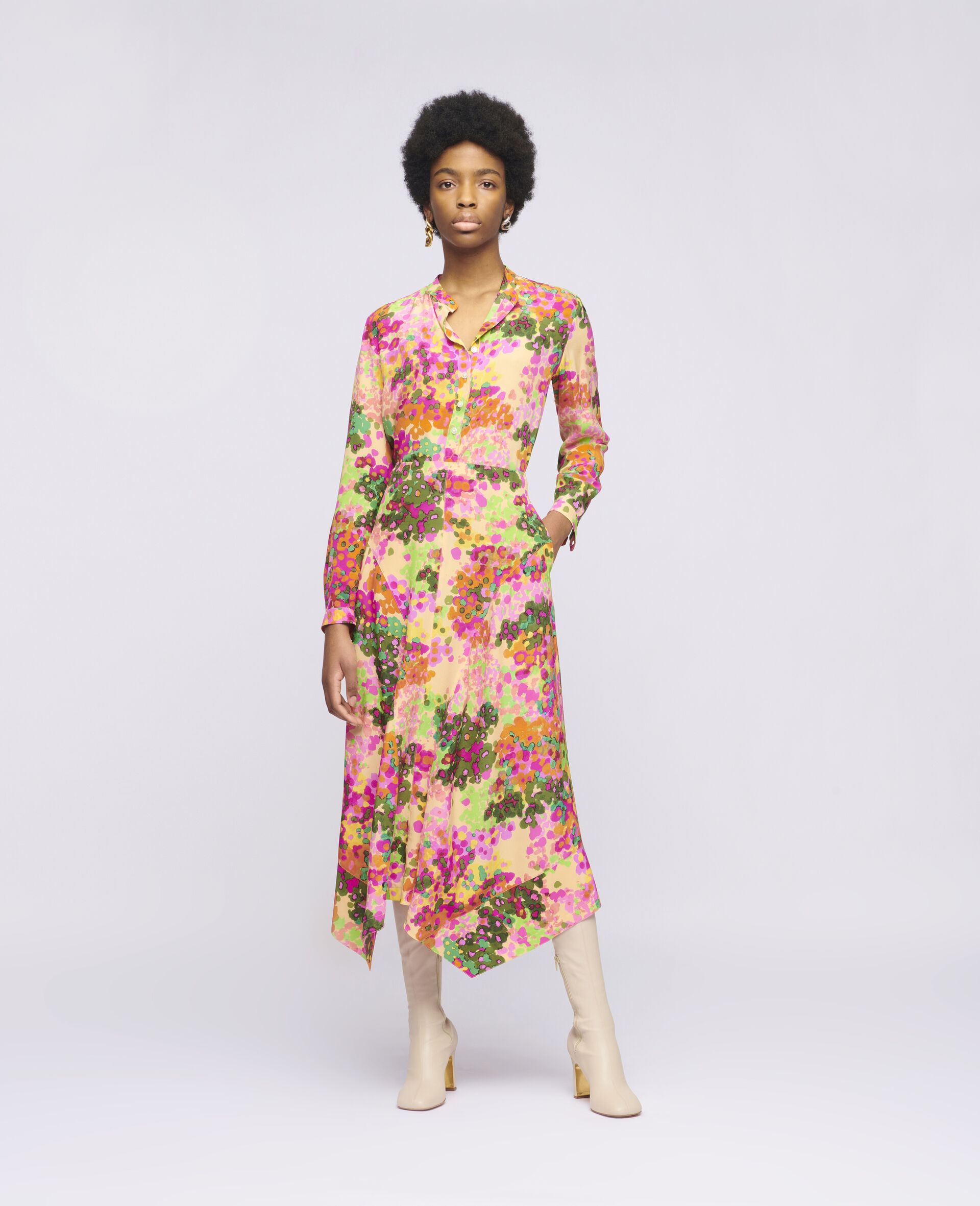 Women Multicolor Pink Naya Silk Skirt Stella Mccartney Pt
