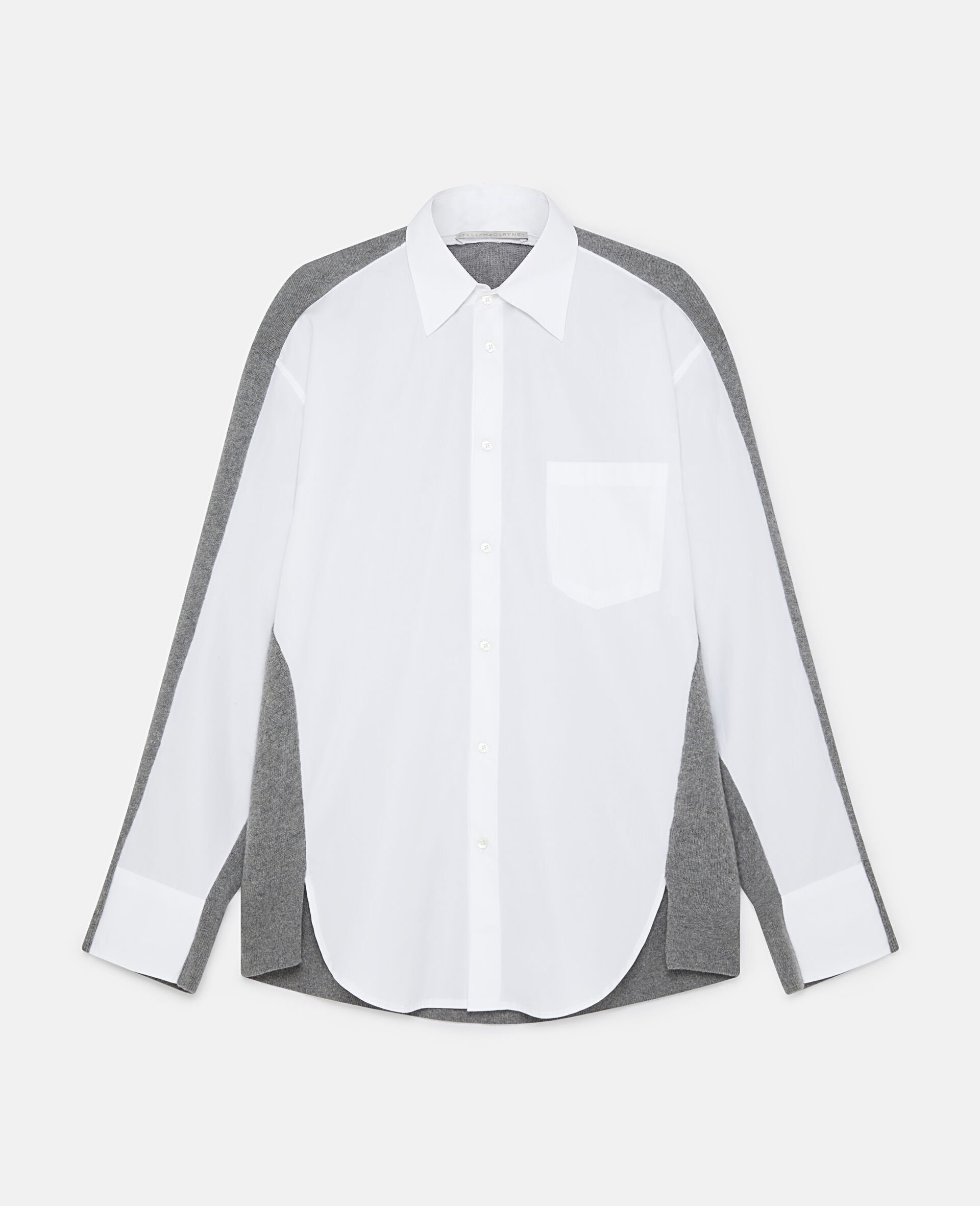Langaermeliger Pullover mit Shirt Details-Grau-large image number 0