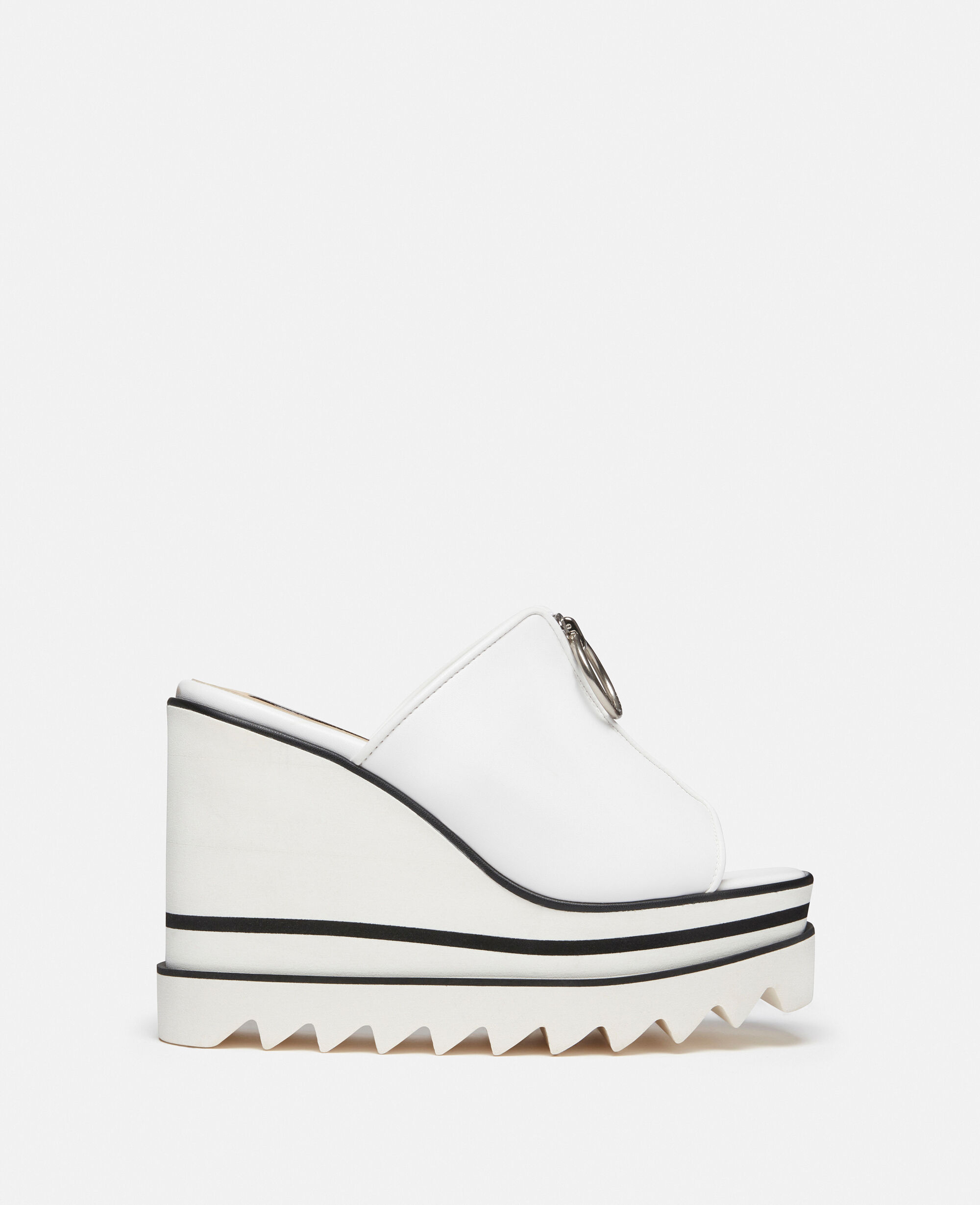 Sandali Ciabatte con Zeppa e Zip Sneak Elyse Bianco da Women Stella McCartney IT