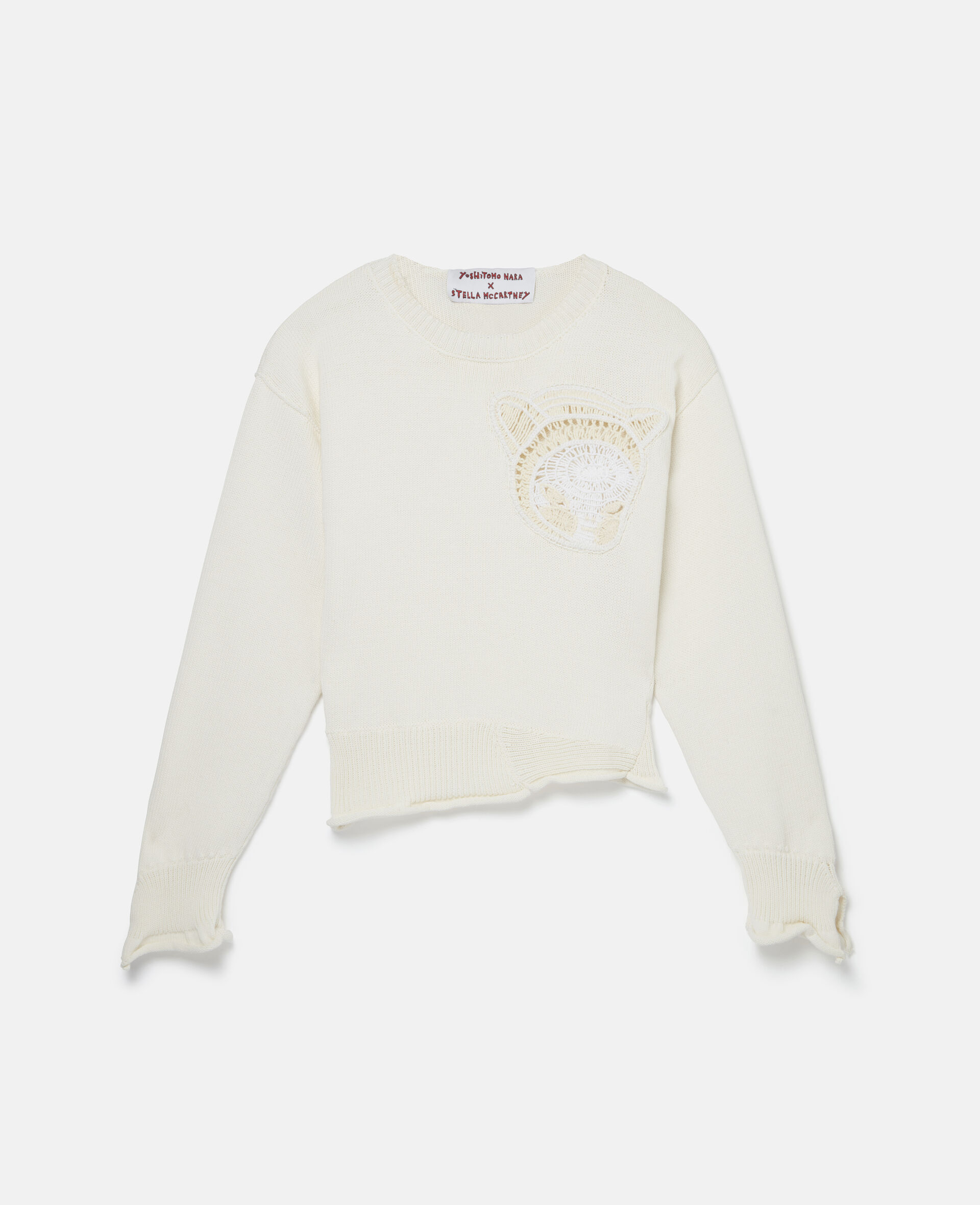 Upset Kitty Crochet Patch Jumper-Pink-large image number 0