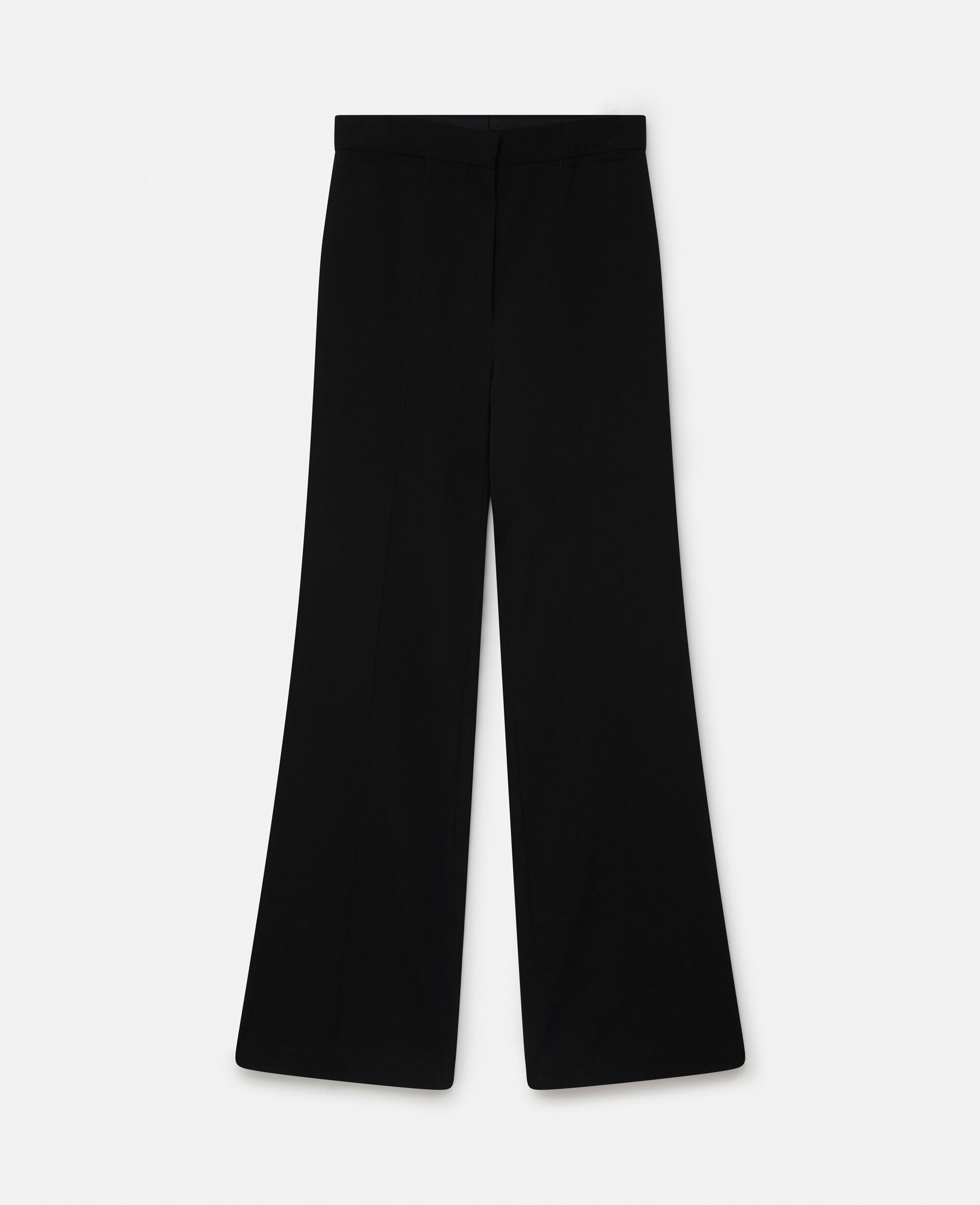 Women Black Wool Flannel Tailored Trousers | Stella McCartney US