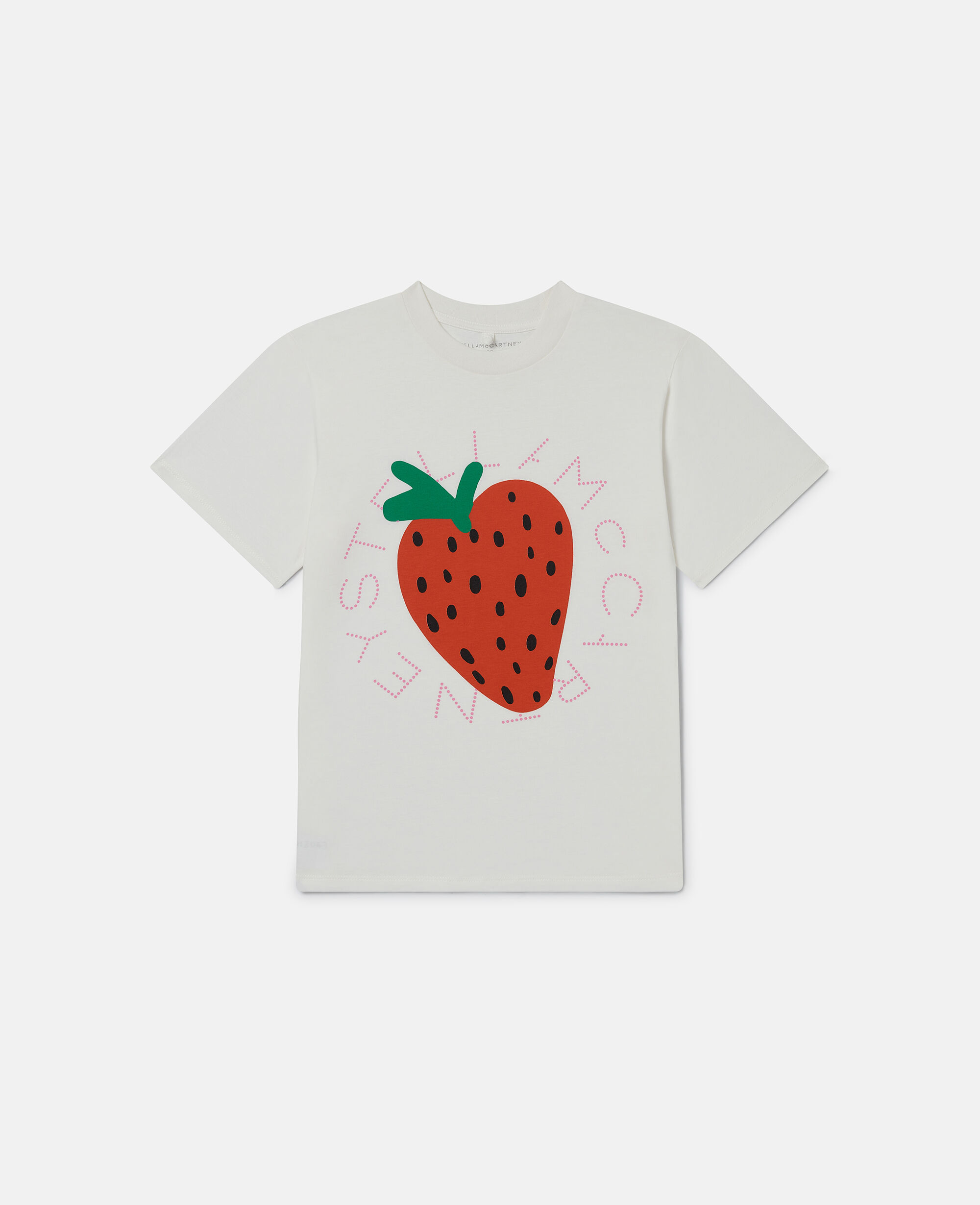 Women Cream/Red Strawberry Graphic T-Shirt | Stella McCartney US