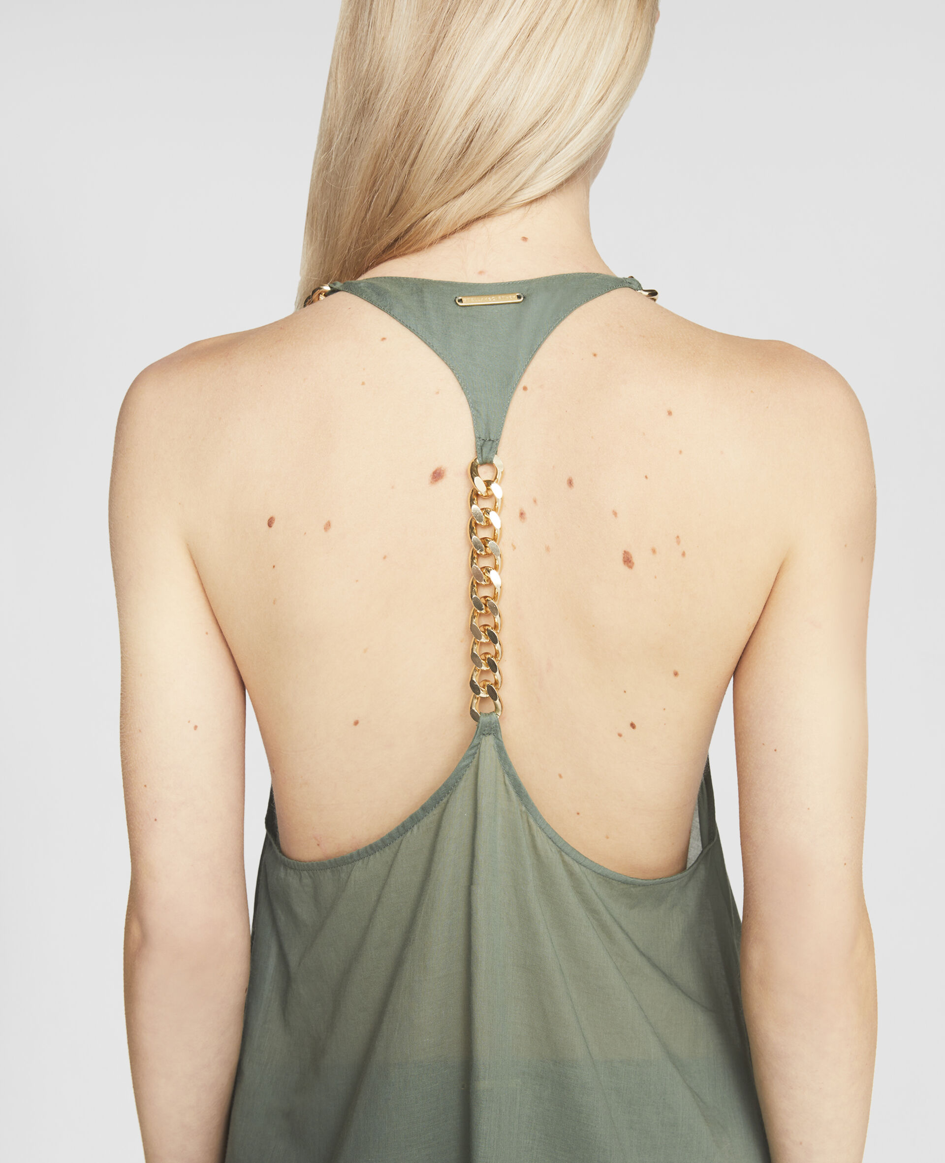 Iconic Chain Cotton Mini Dress-Green-large image number 3