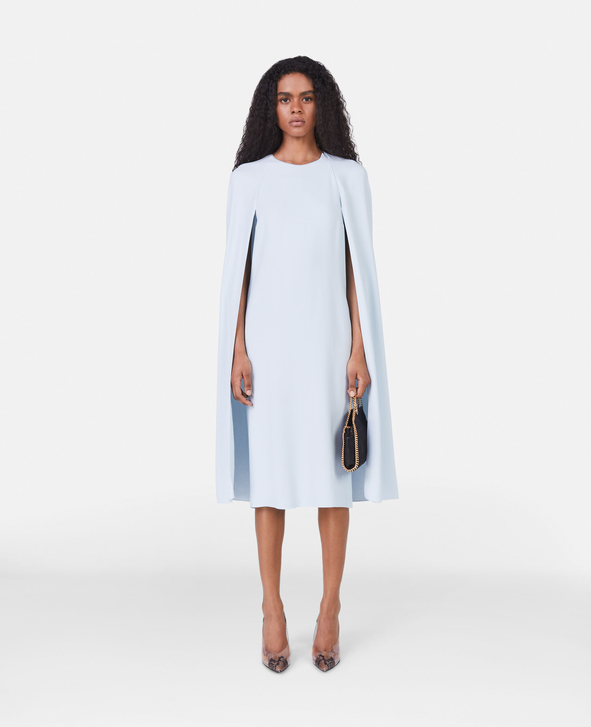 Cape Dress-Blue-model