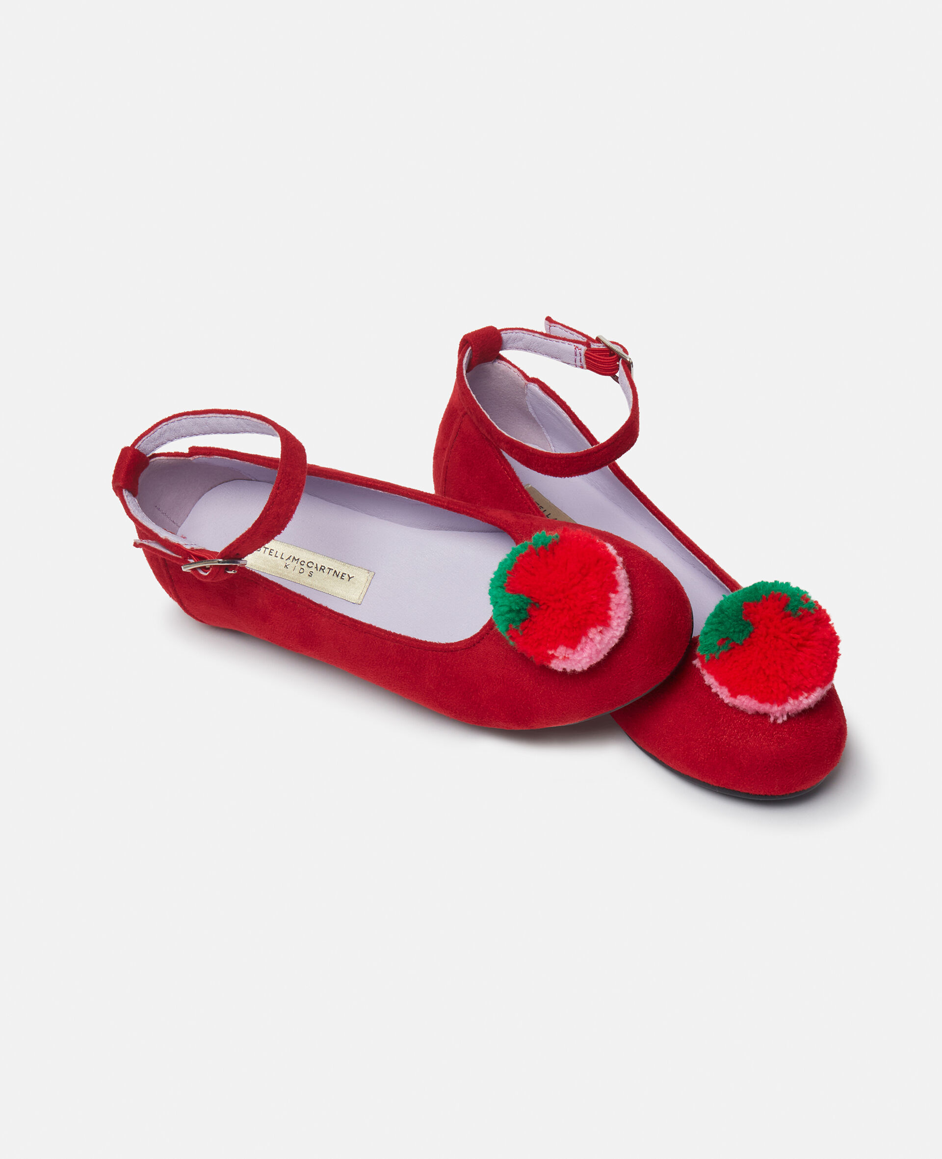 Fluffy Fruit Tassel Ballet Flats -Red-large Fluffy Fruit Tassel Ballet Flats -Red-large image number 3