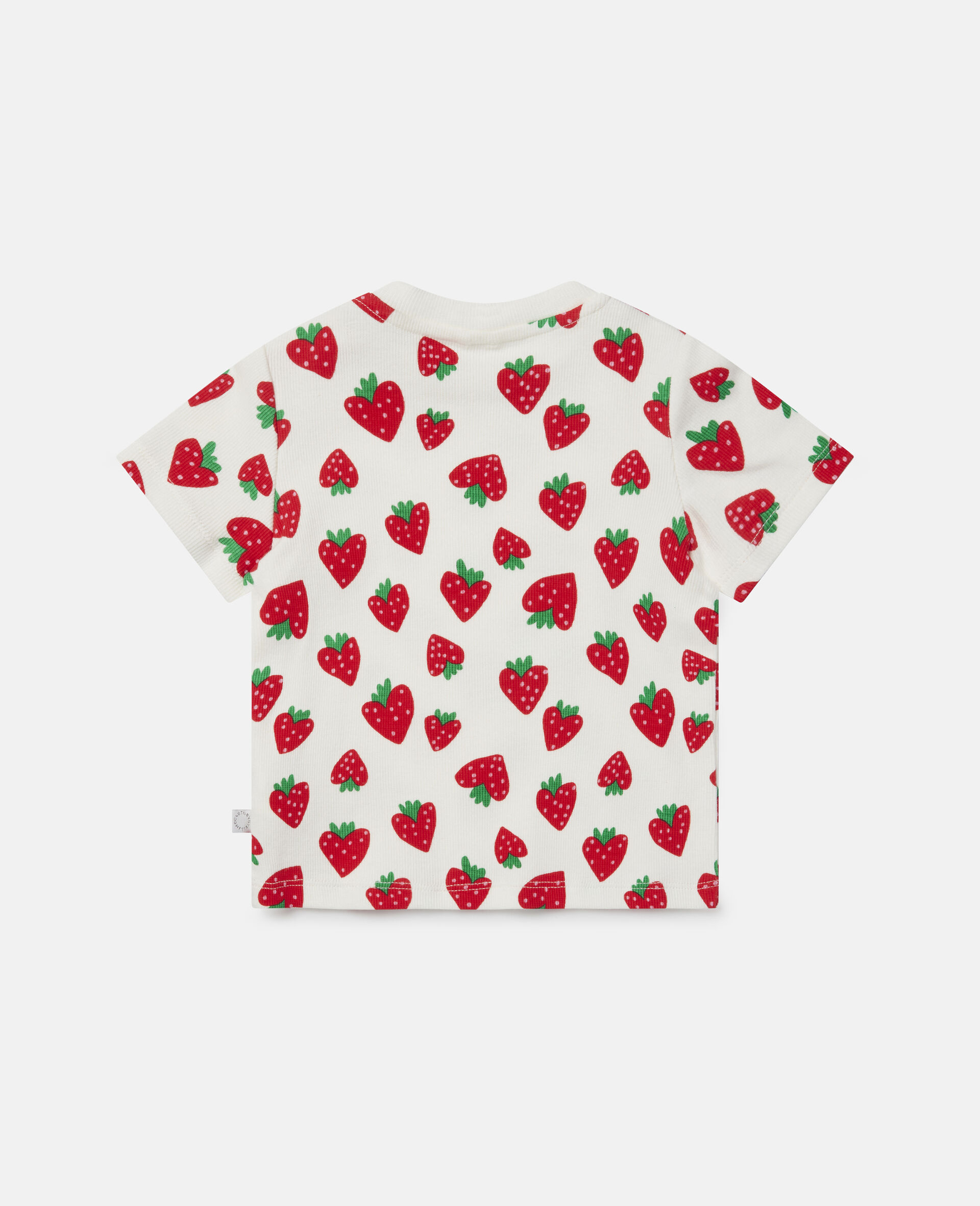 Strawberry All Over Print Rib T-Shirt-White-large image number 2