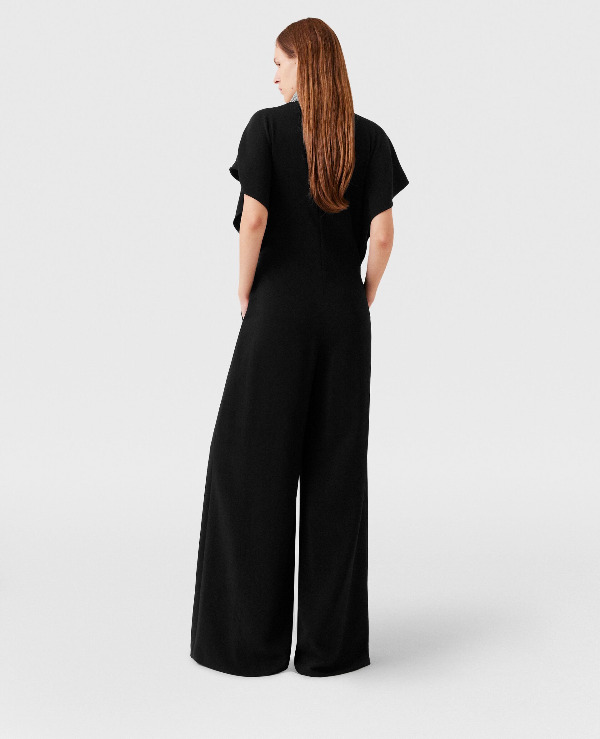 Crystal Chain Maxi Jumpsuit-Black-large image number 4