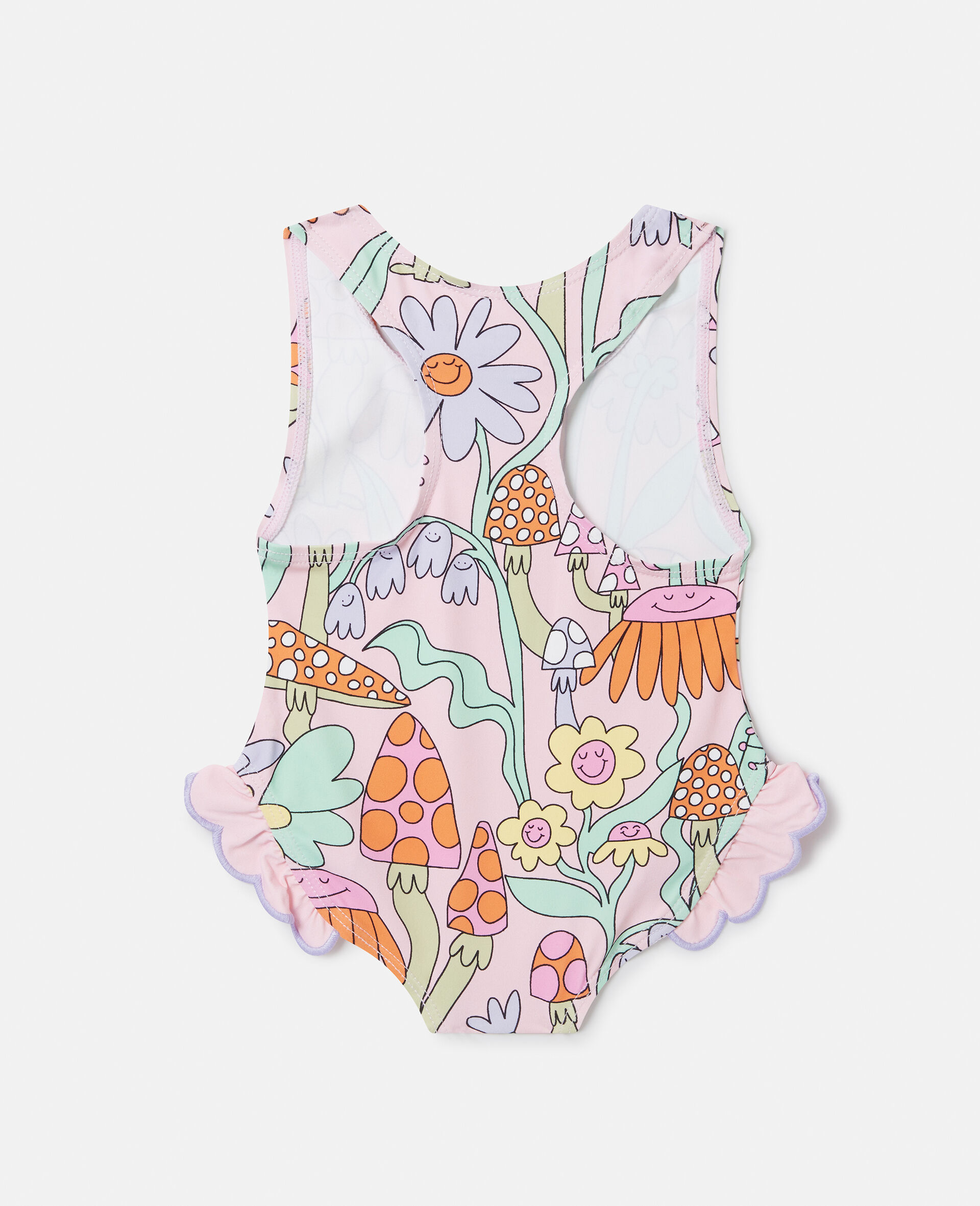 Maillot de bain a volants avec imprime foret -Rose-large image number 2