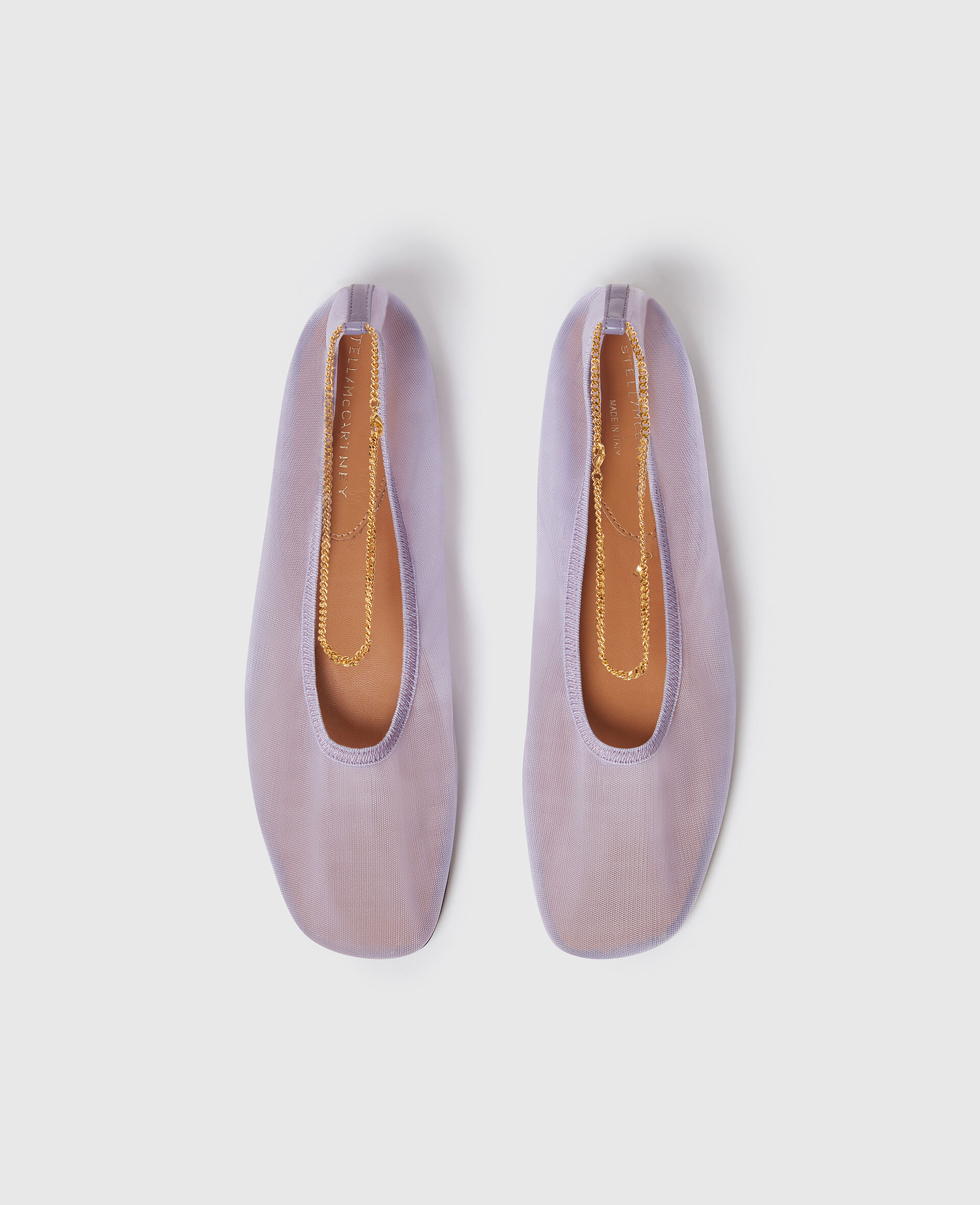 Chain-Detail Stretch Ballerina Flats-Purple-large image number 3