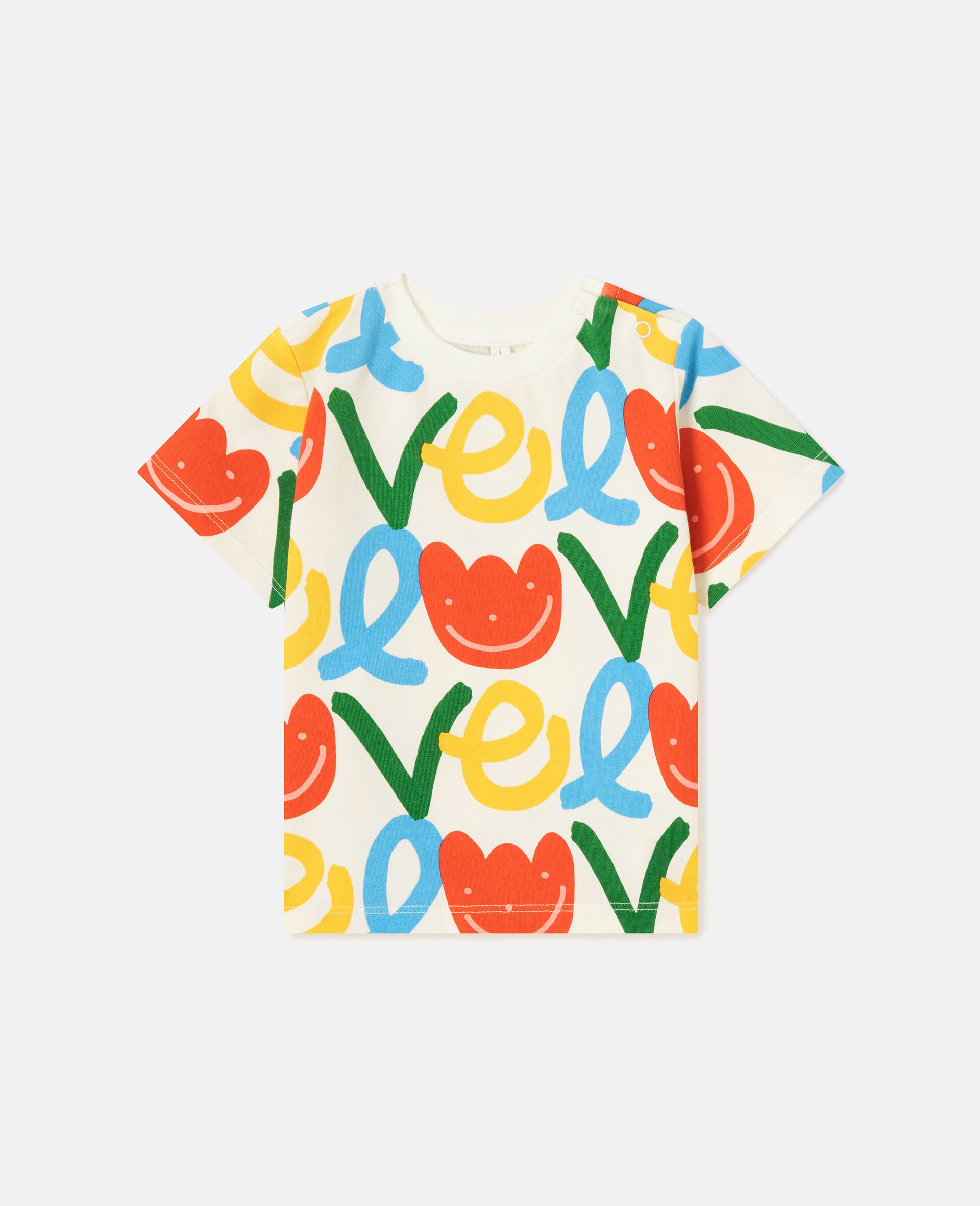 All-Over Love Print T-Shirt-White-medium