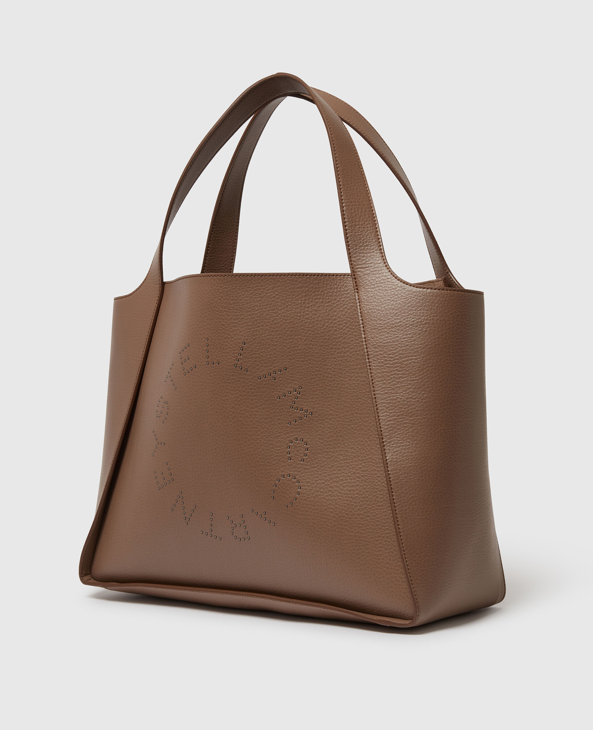 Große Logo Tote Bag mit Nieten-Brown-large image number 2