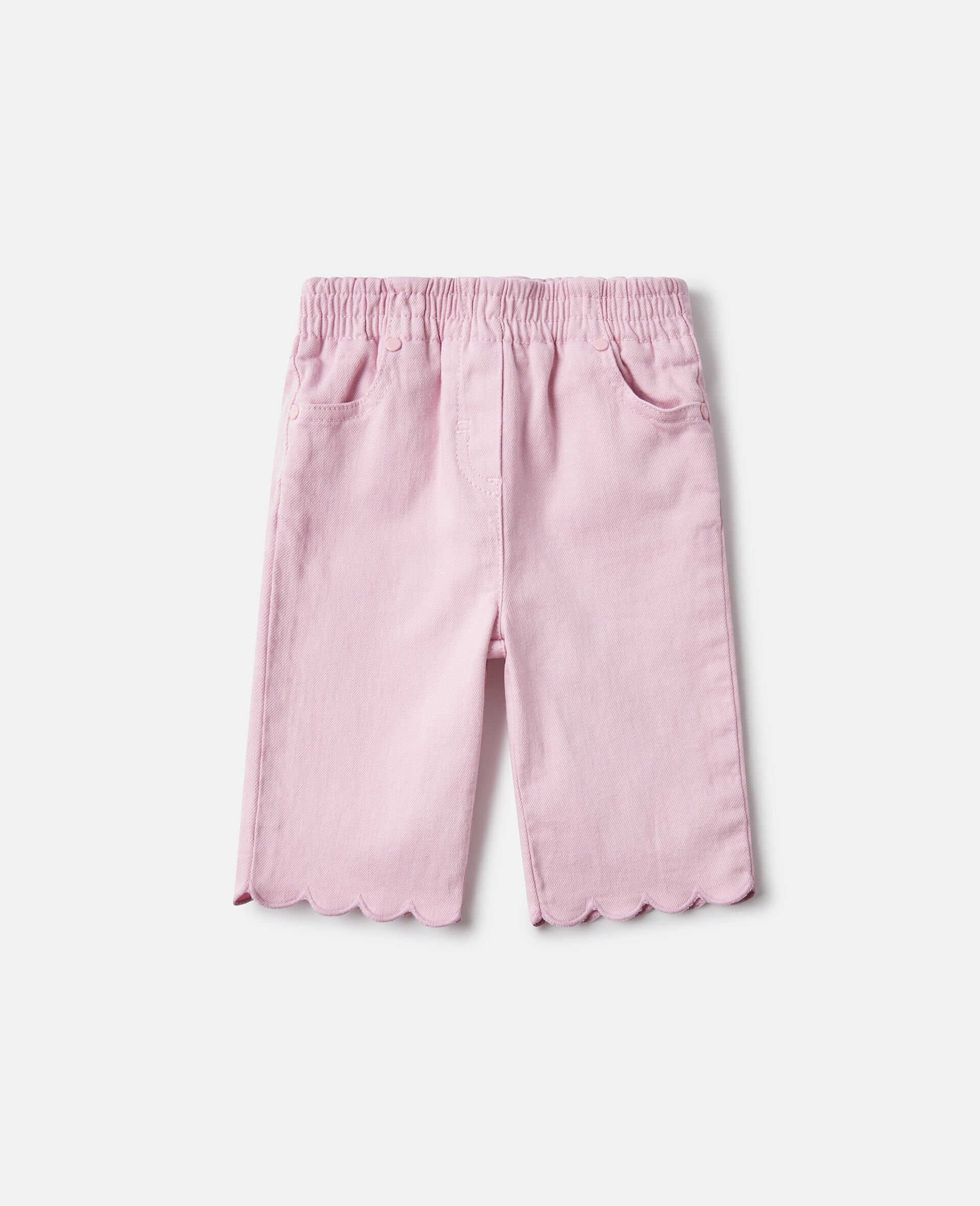 Jeans In Denim con Orlo a Smerlo-Viola-medium