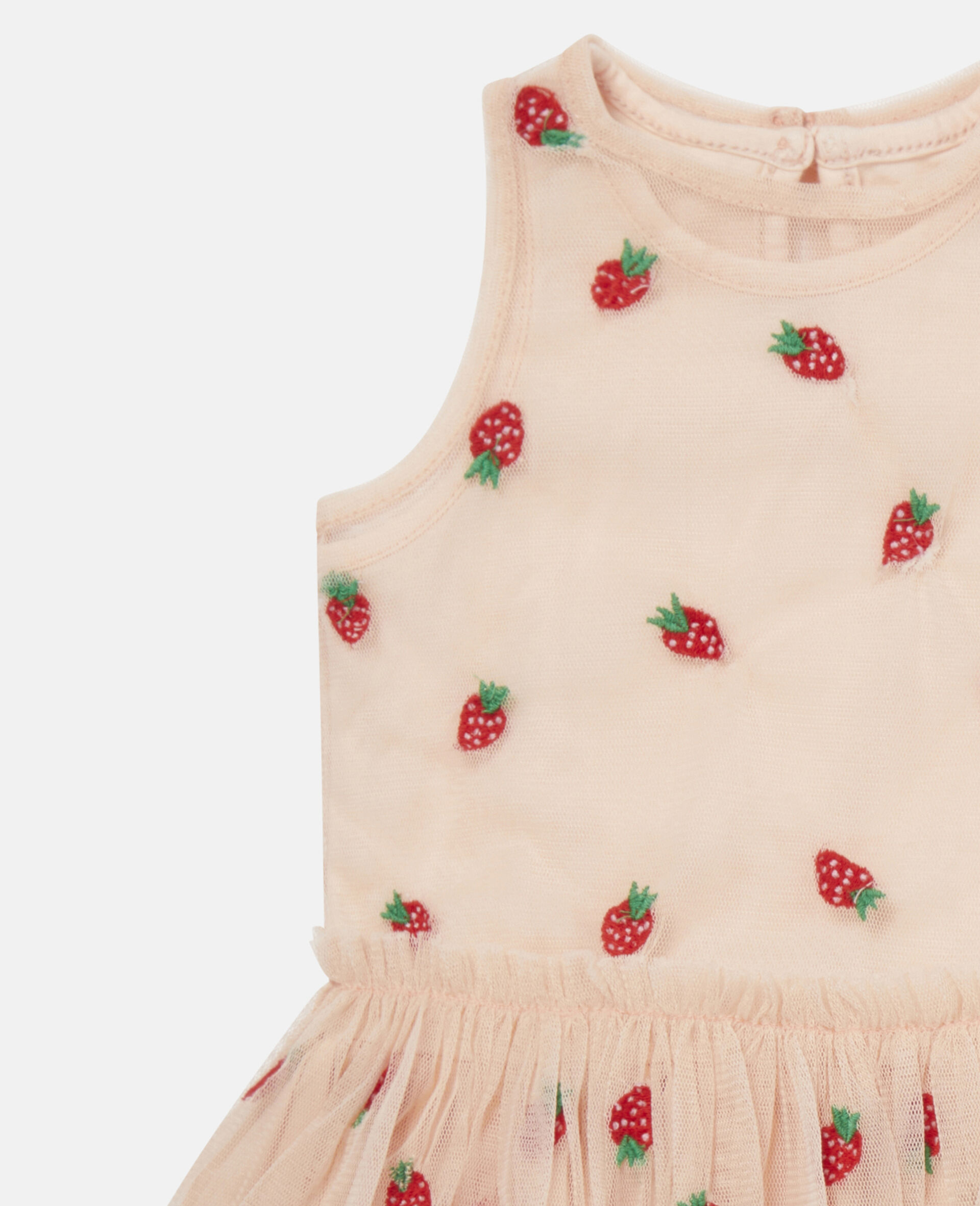 Embroidered Strawberry Tulle Dress-Pink-large image number 1