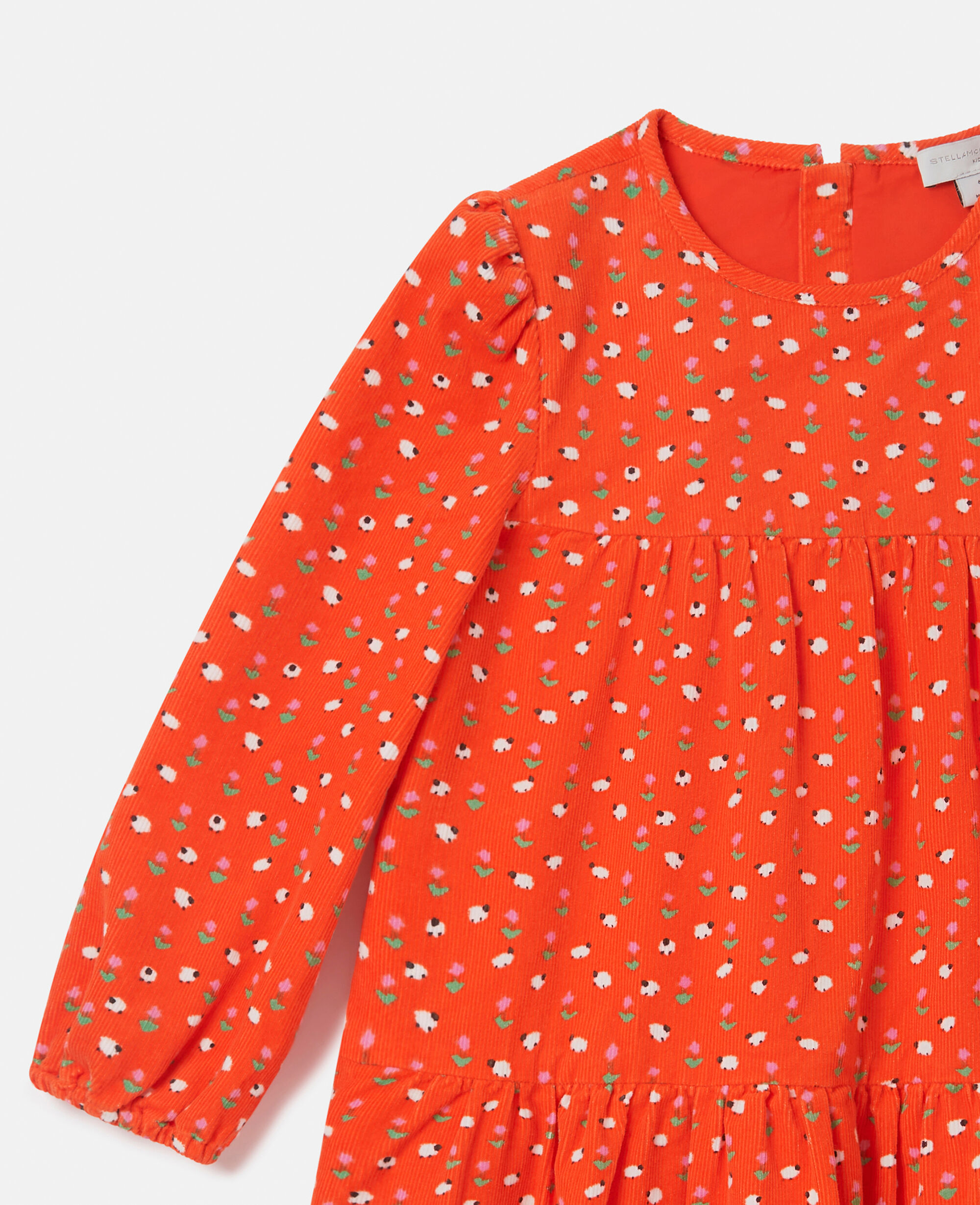 Women レッド フローラル パターン ロングスリーブ ドレス