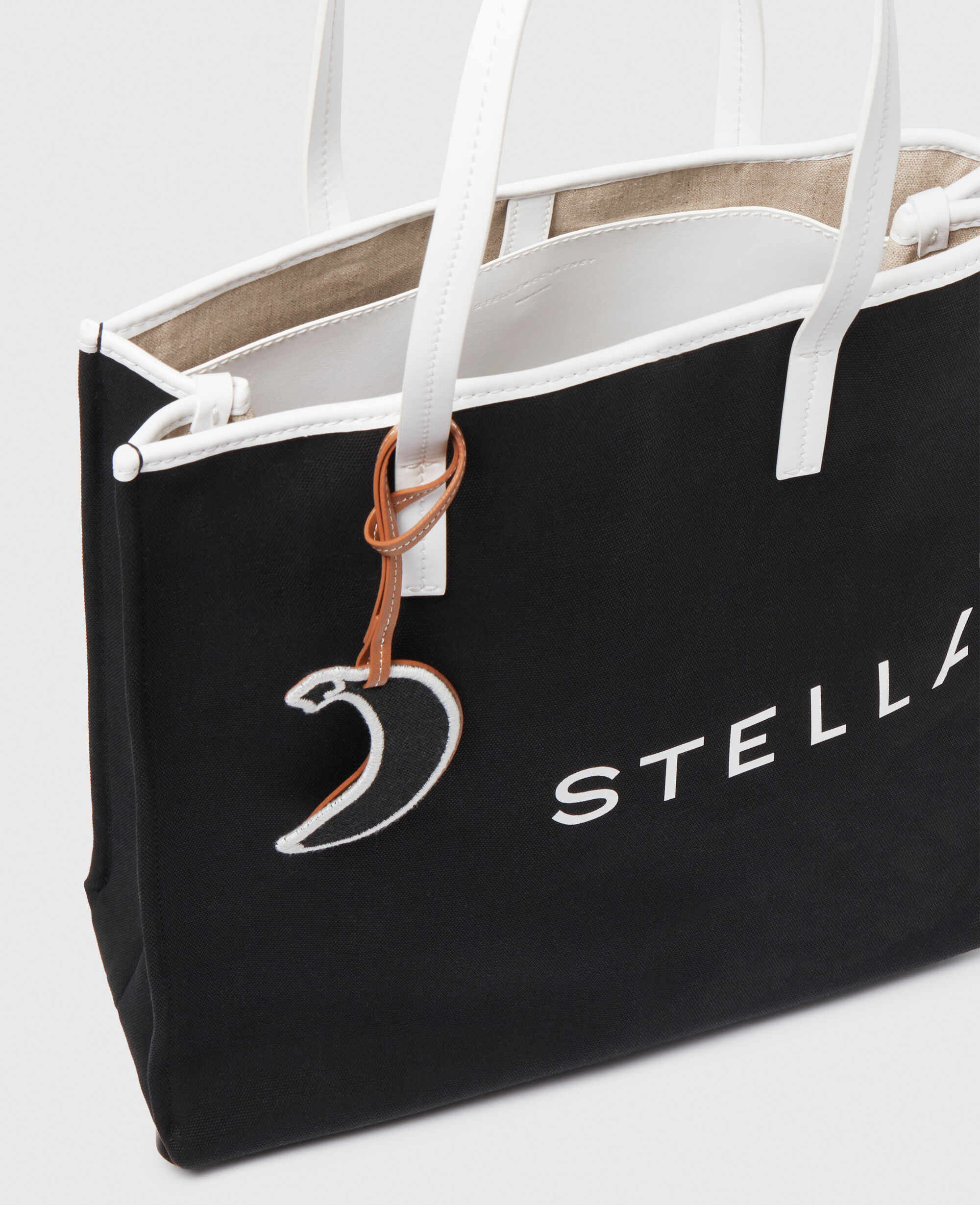 Women Black and white SMC Bananatex Large Tote Bag Stella McCartney CY