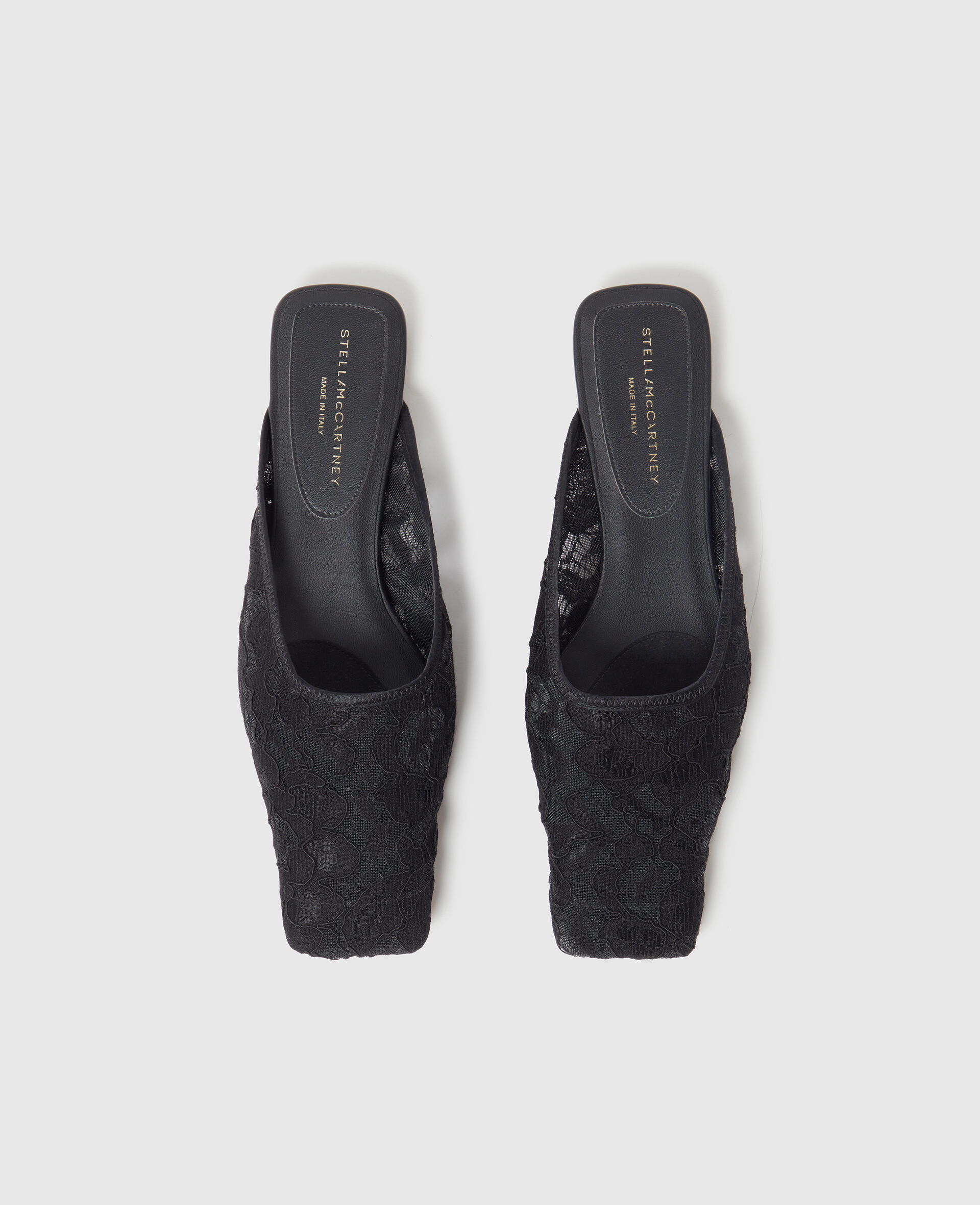 Square-Toe Lace   Backless Mules-Black-large image number 3