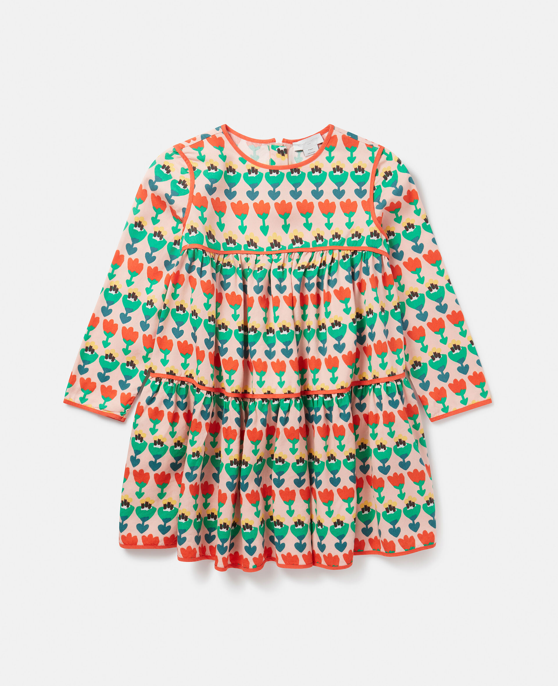Tulip Print Layered Jersey Dress-Multicolour-large image number 0