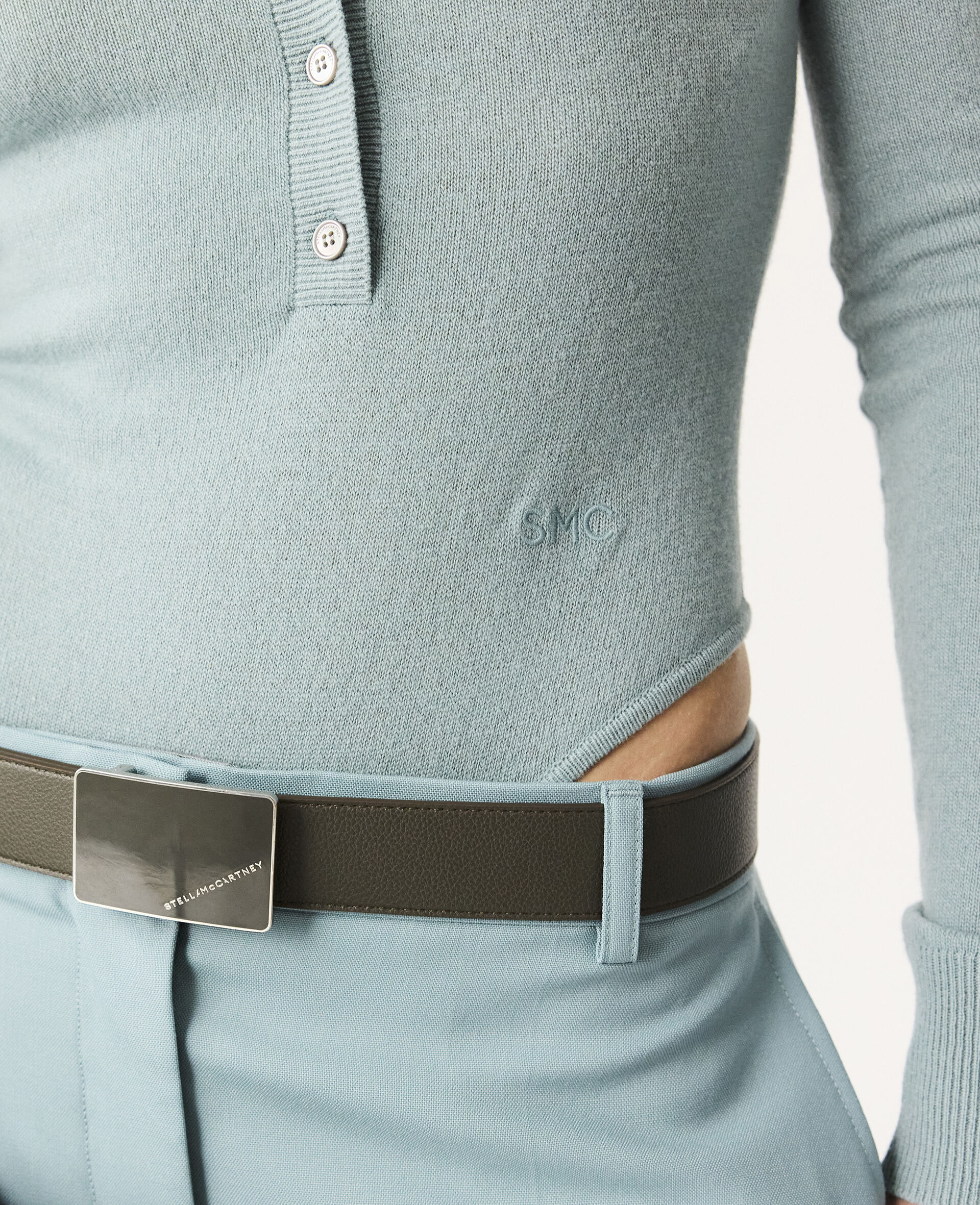 Crewneck Ribbed Long-Sleeve Bodysuit-Blue-large image number 3